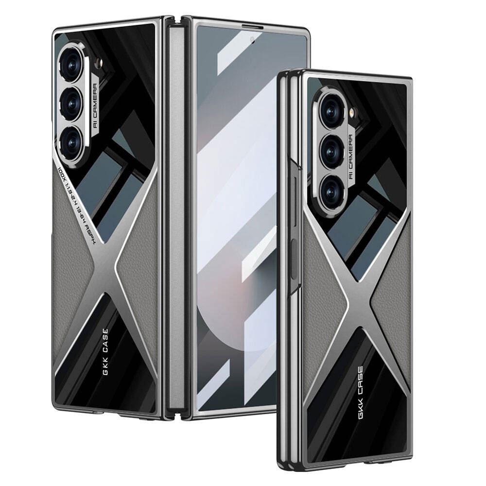 Z Fold 6 Ultra İnce Kamera Korumalı PC + Deri Arka Yüzey X-Pro Kapak