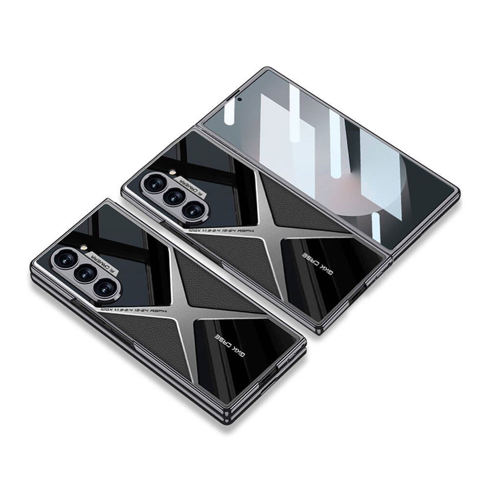 Z Fold 6 Ultra İnce Kamera Korumalı PC + Deri Arka Yüzey X-Pro Kapak