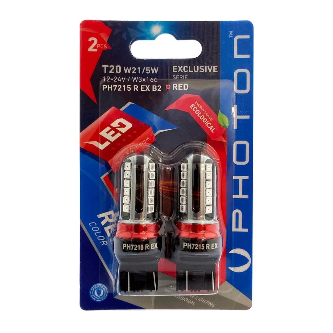Photon T20 W21-5W Kırmızı T20 Led Stop Ampülü