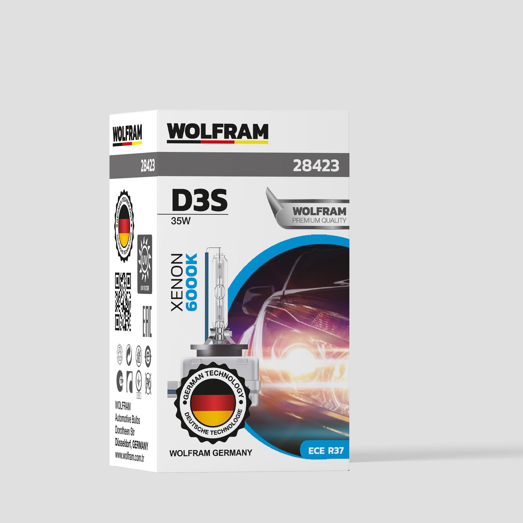 Wolfram D3S Xenon Ampul Beyaz Işık 6000K