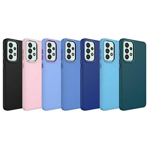 A32 4G Metal Çerçeve ve Buton Tasarımlı Silikon Luna Kapak