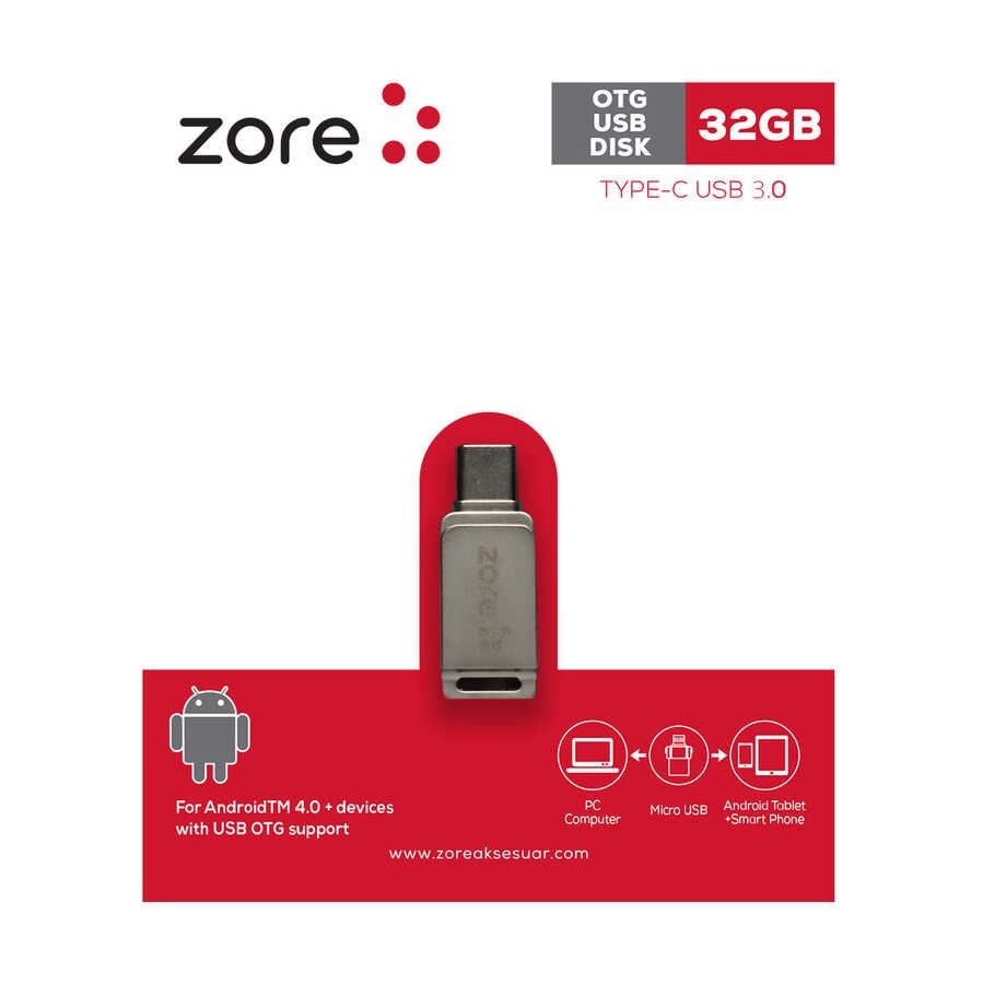 32 GB Zore Type-C Gümüş Otg Flash Bellek