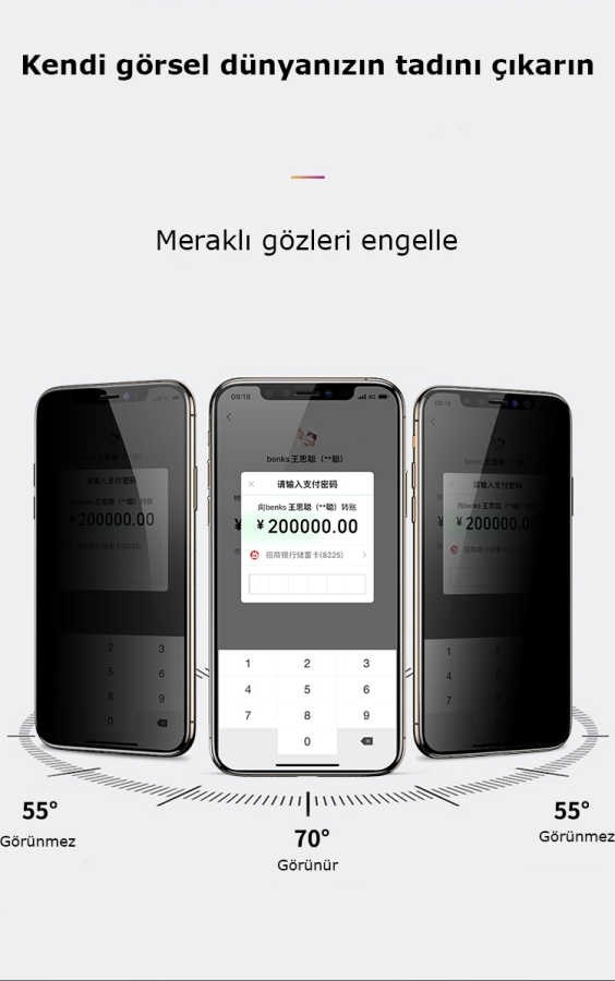 iPhone 14 Pro Max Kor Privacy Ekran Koruyucu ( Hayalet Cam )