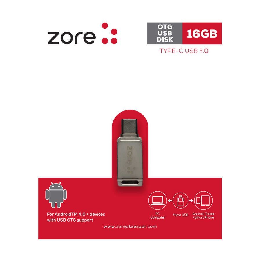 16 GB Zore Type-C Gümüş Otg Flash Bellek