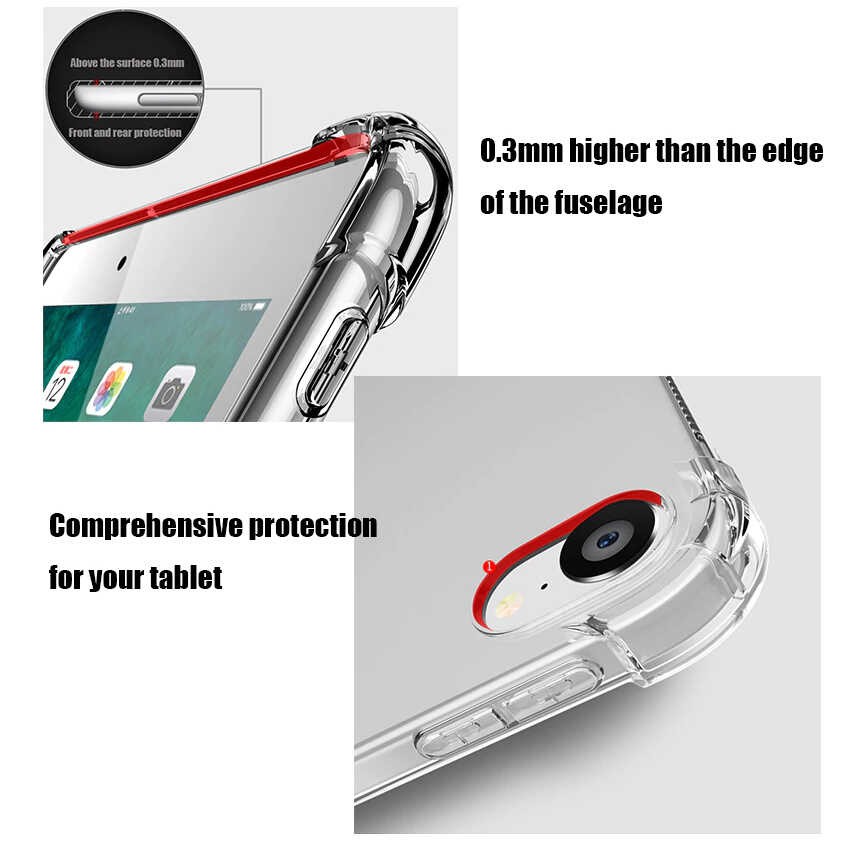 iPad Mini 4 Tablet Nitro Anti Shock Şeffaf Sert Kapak