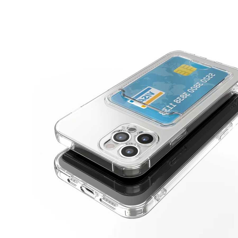 iPhone 11 Pro Kılıf Kartlıklı Şeffaf Setra Clear Silikon Kapak