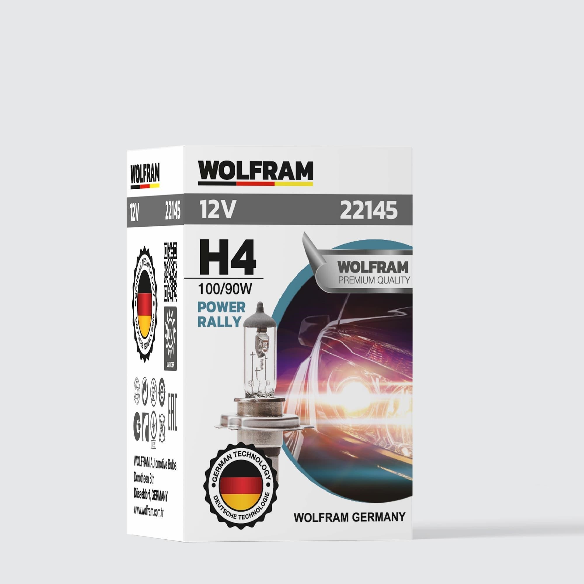 Wolfram H4 Ampul Standart Işık Tırnaklı 12V 100/90W