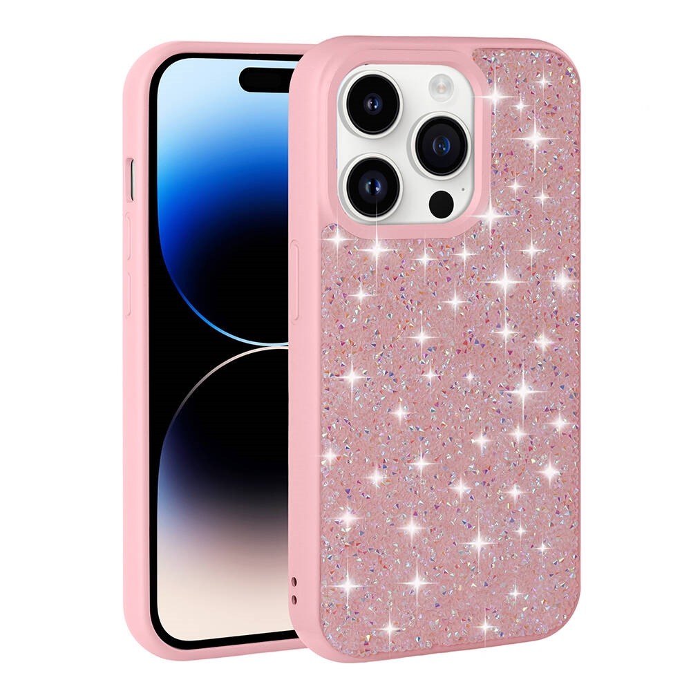 iPhone 14 Pro Max Parlak Taşlı Tasarım Pırlanta Kapak
