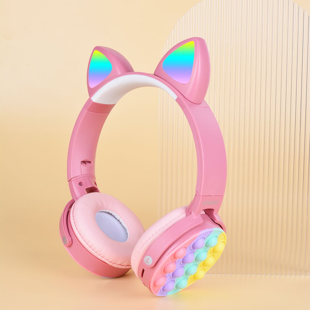 CXT-950 RGB Led Işıklı Kedi Kulağı Band Tas. Katlanabilir Kulak Üstü Bluetooth Kulaklık
