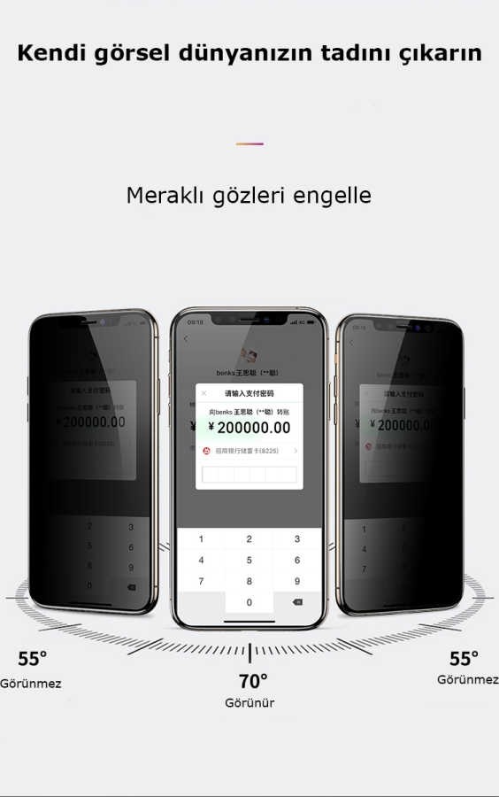 iPhone 14 Pro Kor Privacy Ekran Koruyucu ( Hayalet Cam )