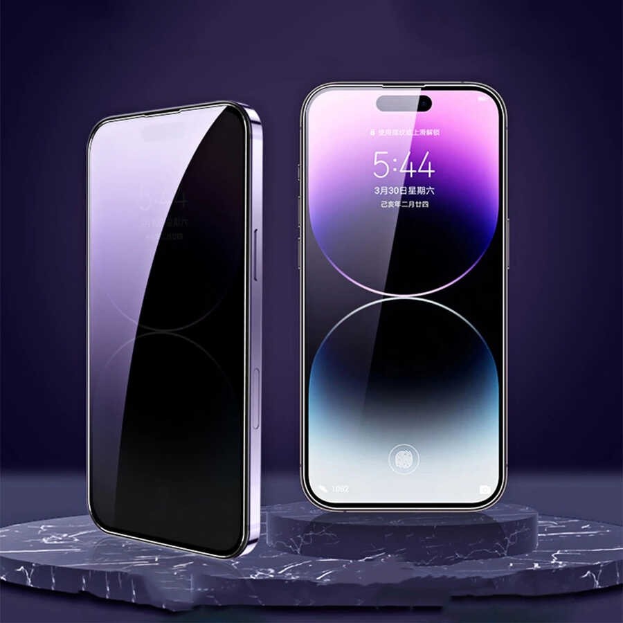 iPhone 14 Pro Kor Privacy Ekran Koruyucu ( Hayalet Cam )