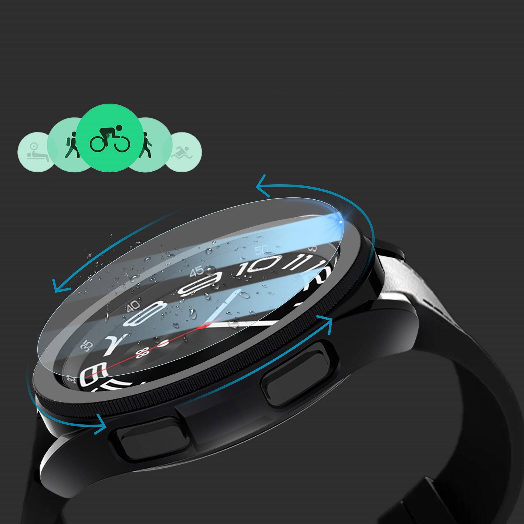 Galaxy Watch 6 Classic 47mm Sert PC Kasa ve Ekran Koruyucu Watch Gard 29