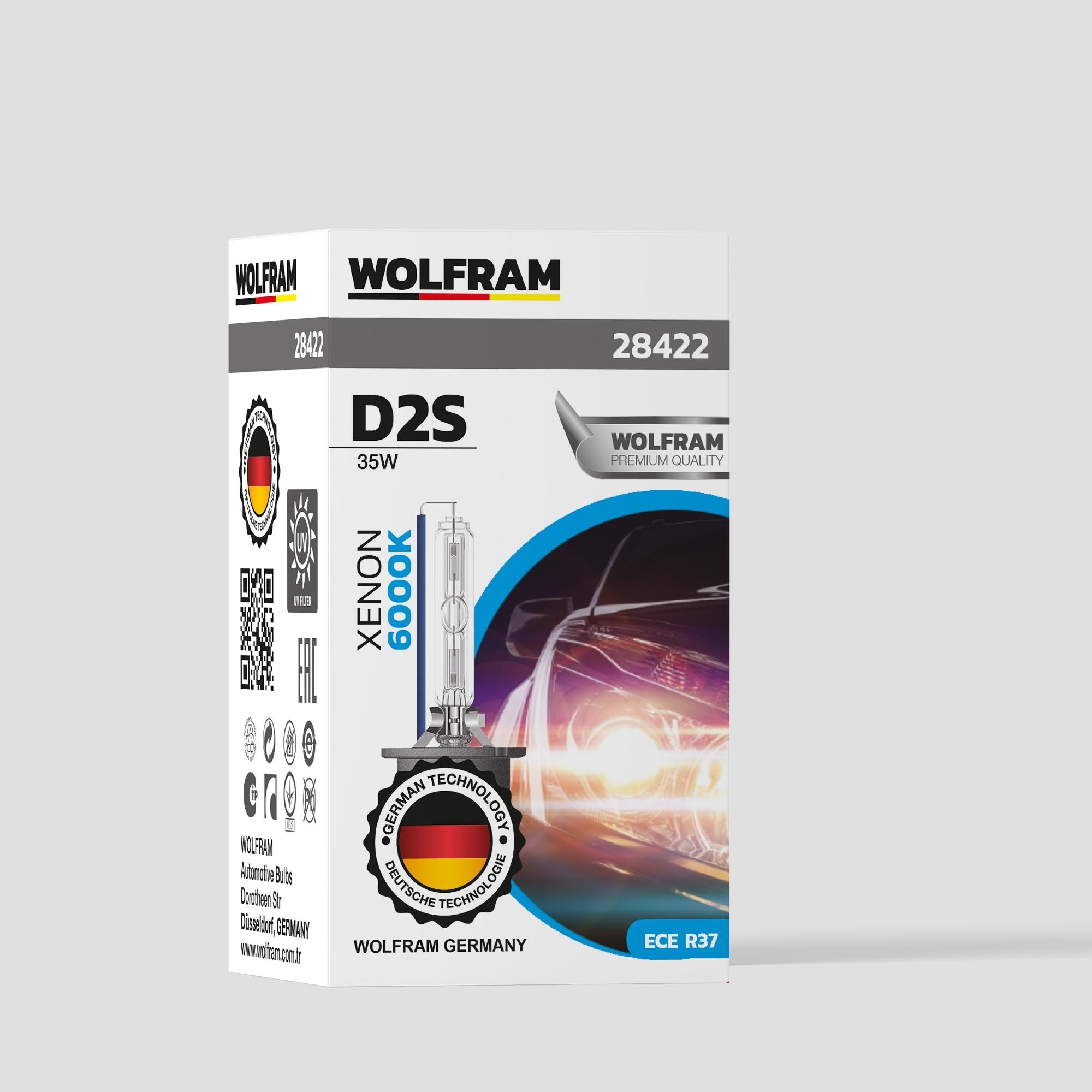 Wolfram D2S Xenon Ampul Beyaz Işık 6000K