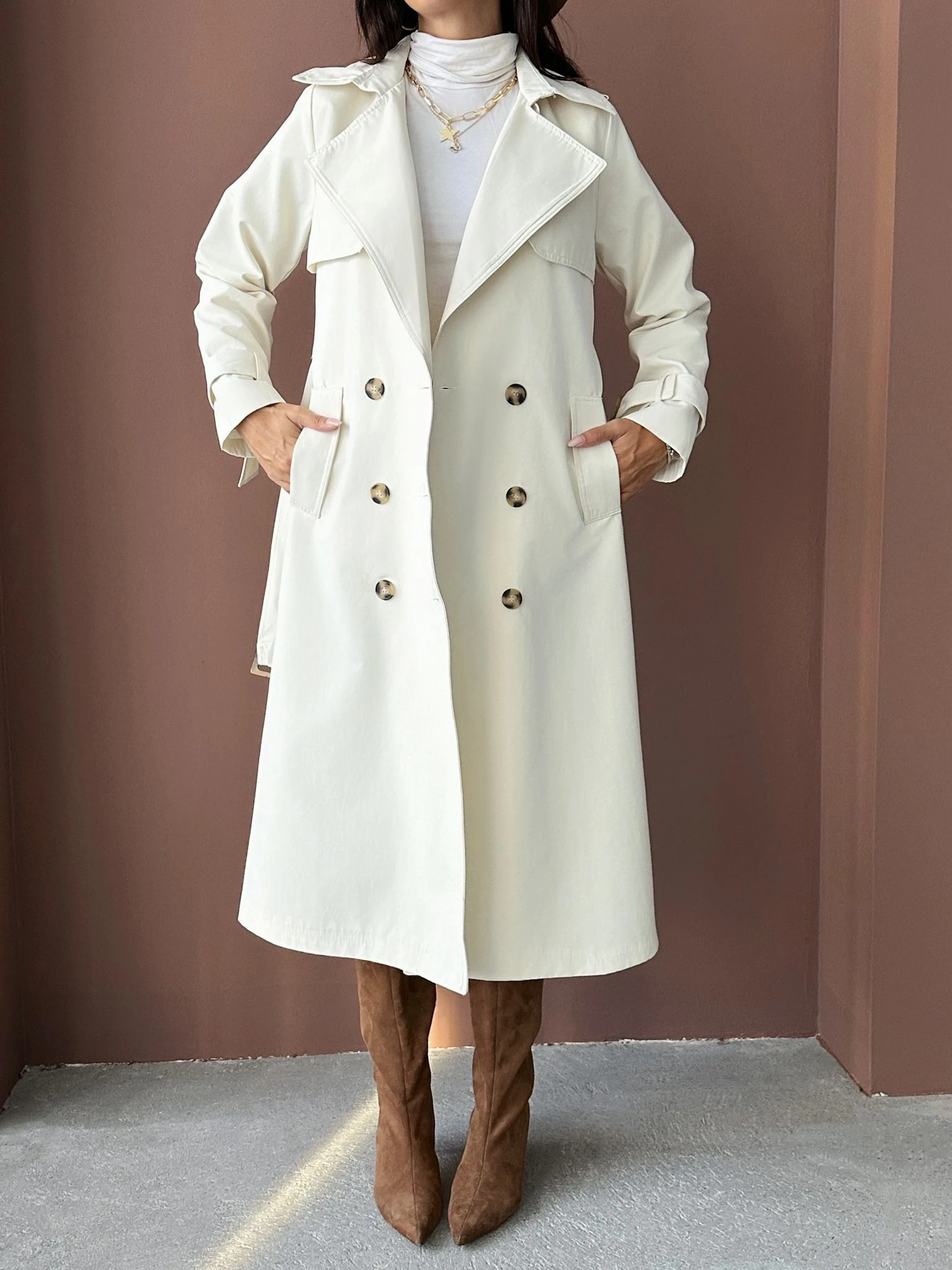 PREMİUM KALİTE KUŞAKLI TRENÇKOT