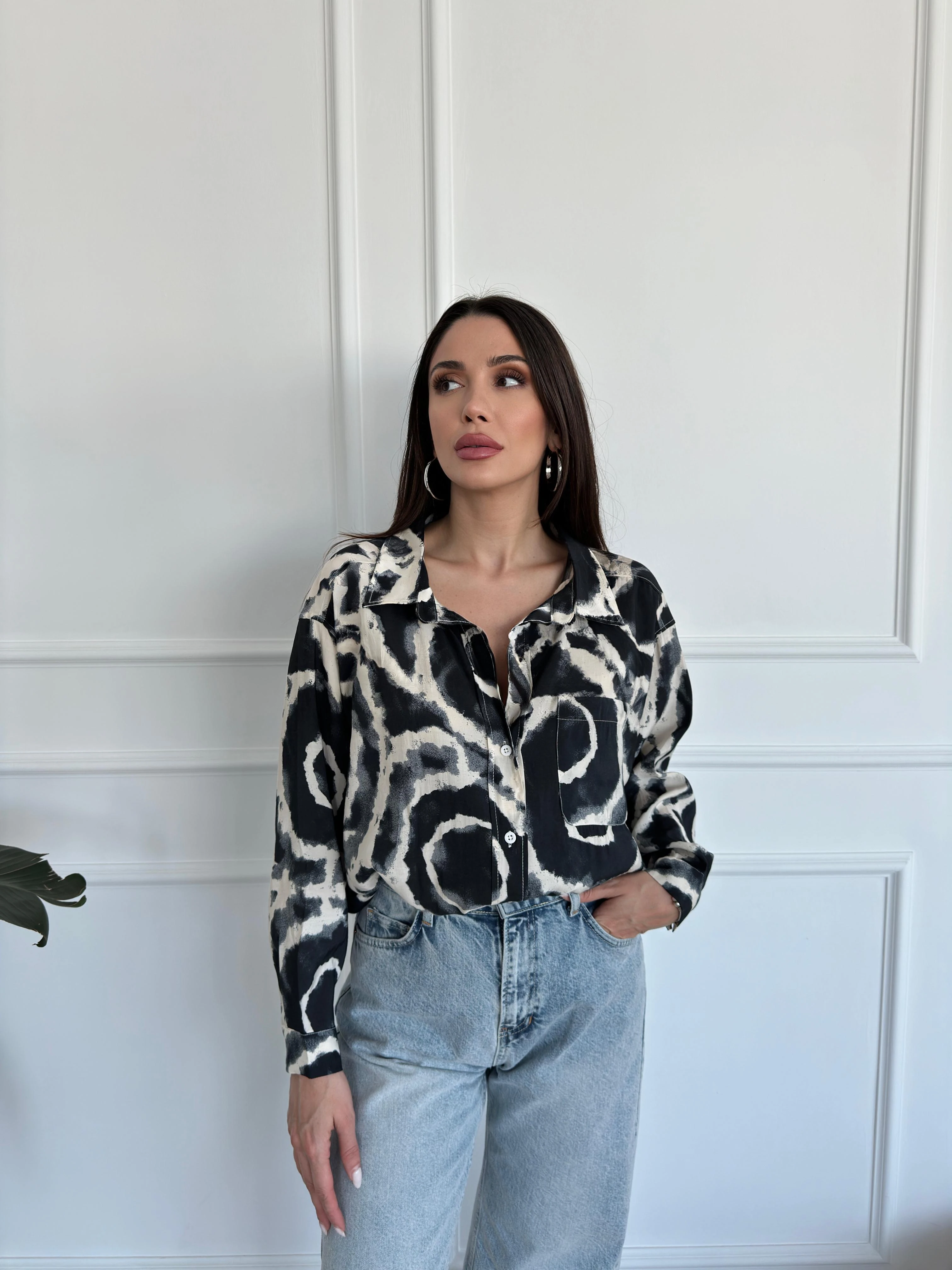 DESENLİ OVERSİZE GÖMLEK