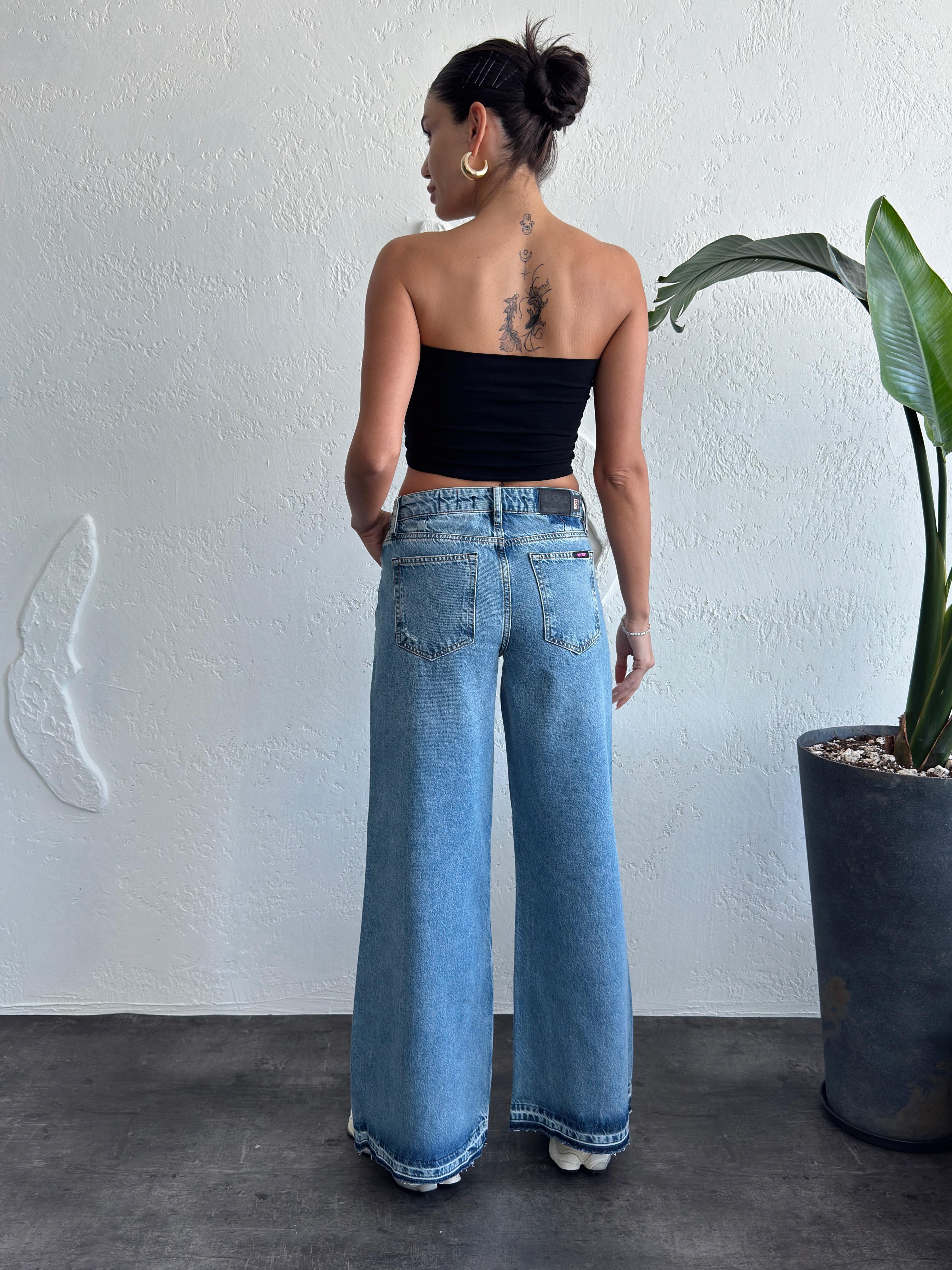 YIRTIK DETAY WIDE LEG FLARE JEAN