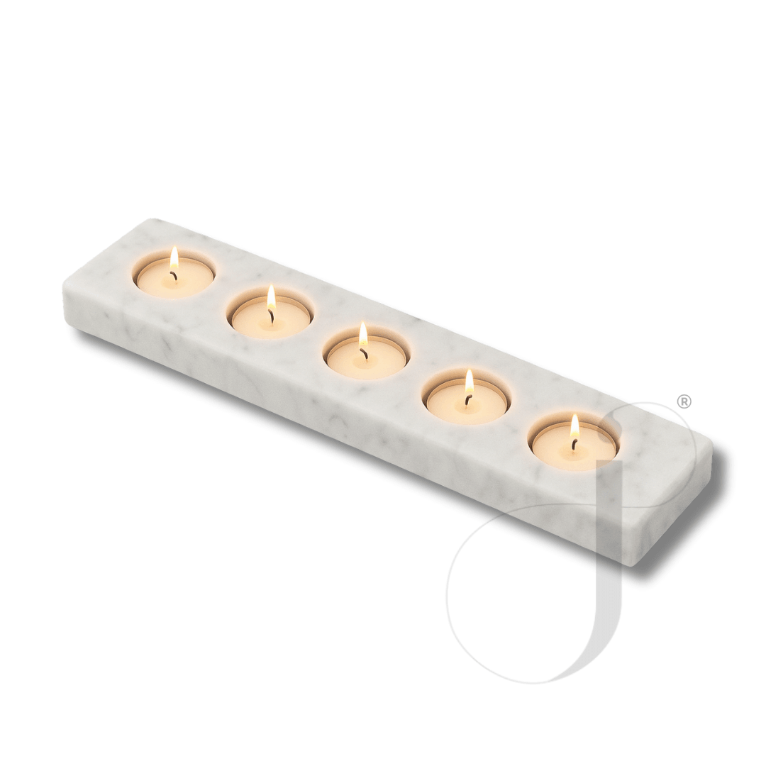 Fiama Mermer 5'li T-Light Mumluk - Beyaz