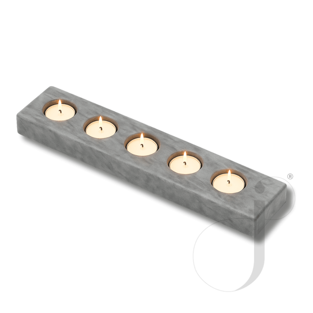 Fiama Mermer 5'li T-Light Mumluk - Afyon Gri