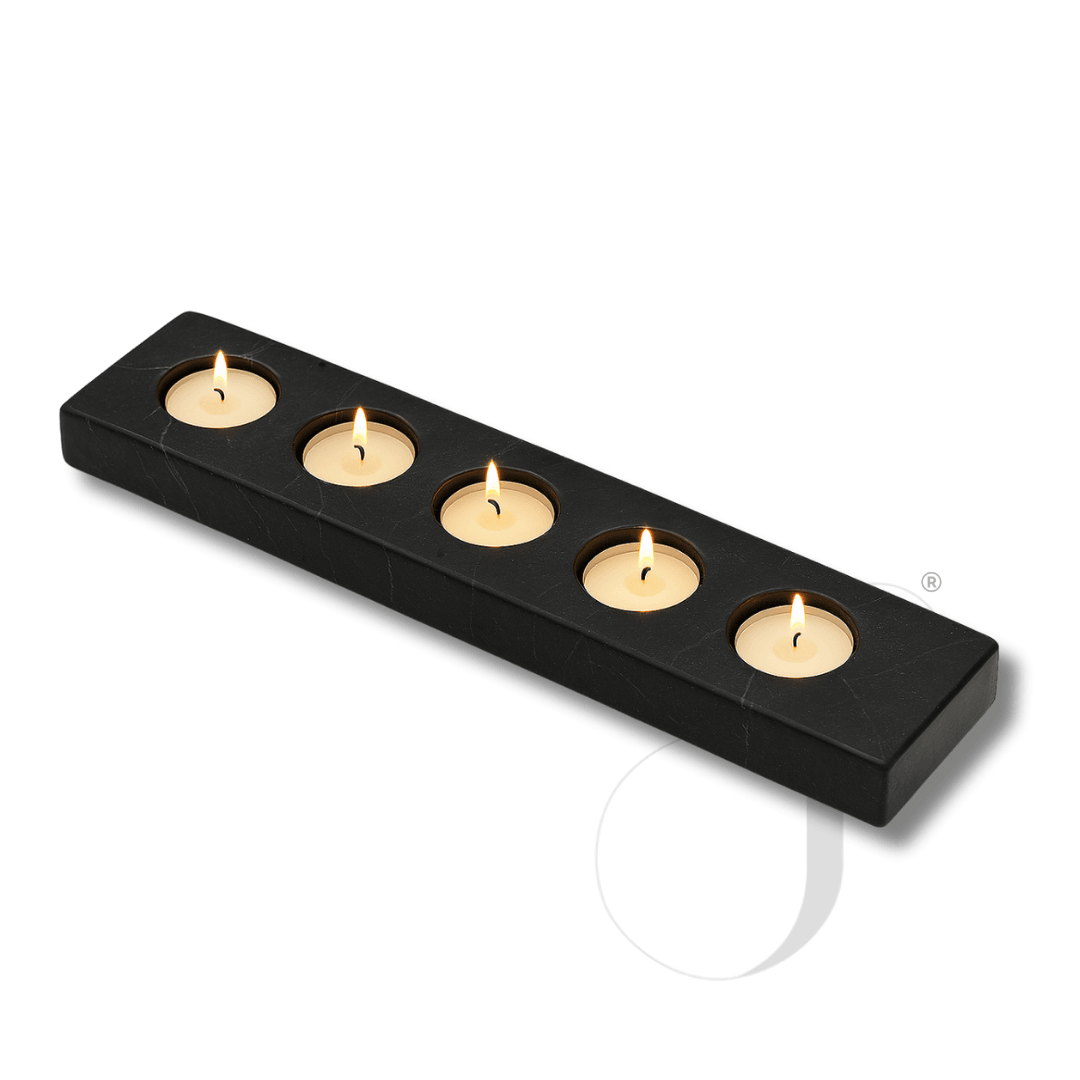 Fiama Mermer 5'li T-Light Mumluk - Siyah