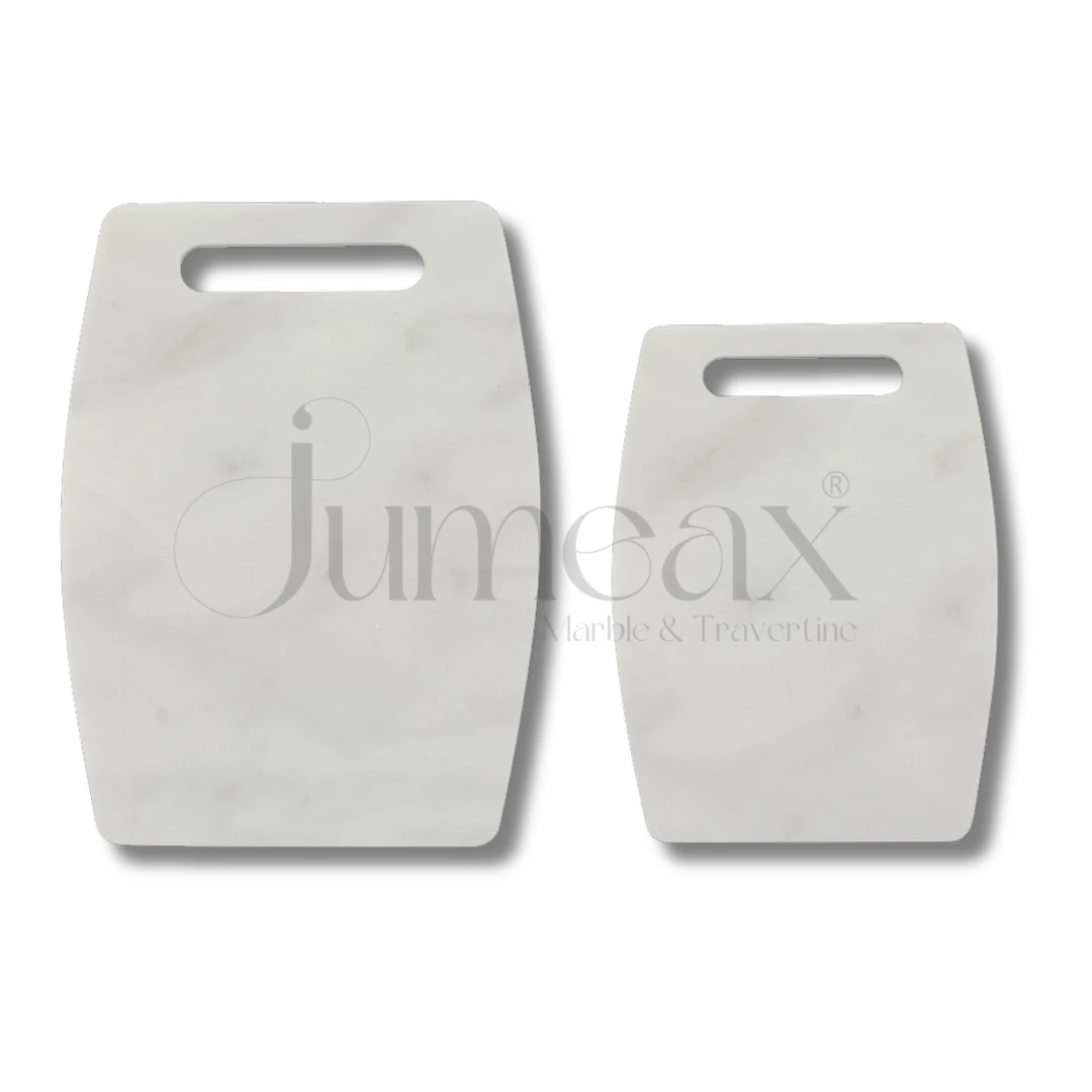 Atina Ensemble İkili Mermer Kesme ve Sunum Tablası Seti - Beyaz