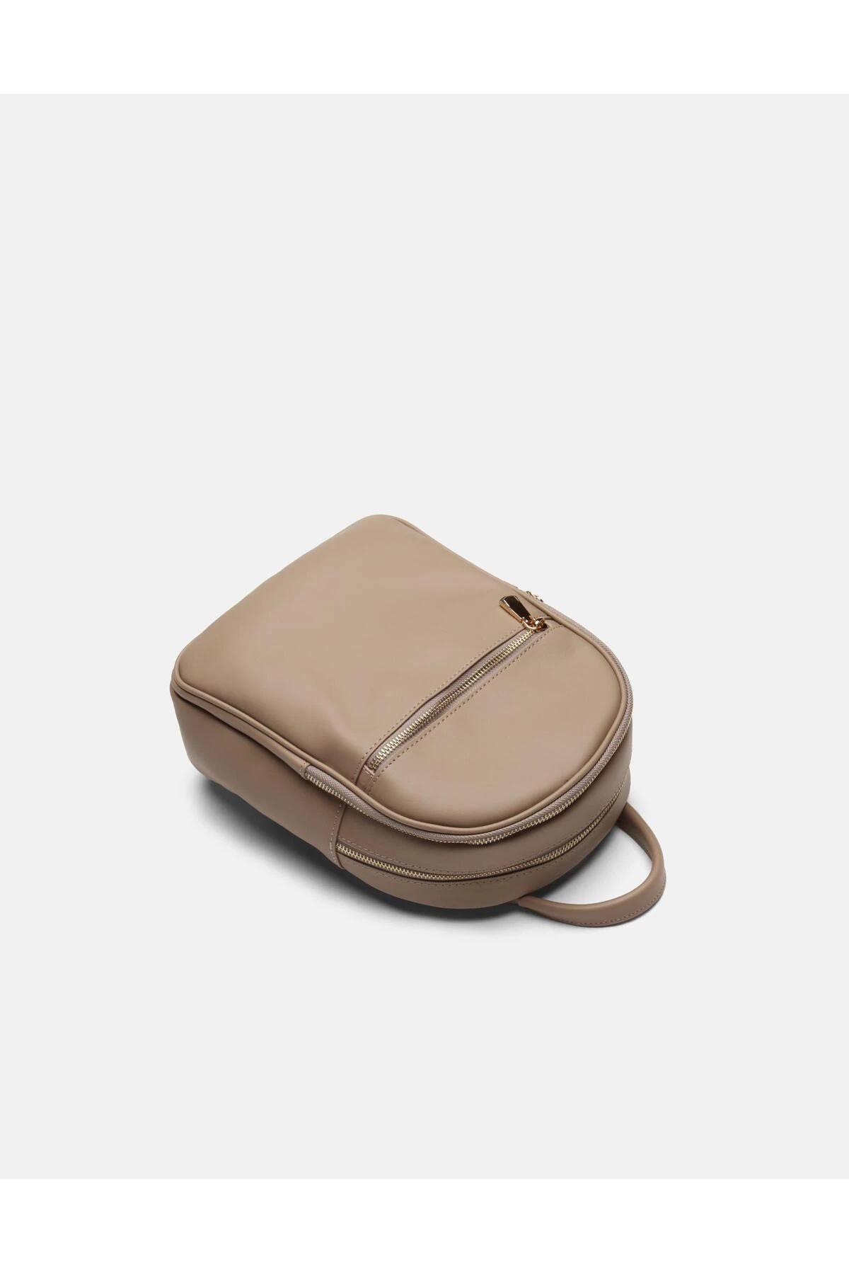 Juvis Bag Urban Ease Vizon Suni Deri Çok Gözlü Fermuarlı Kadın Sırt Çantası