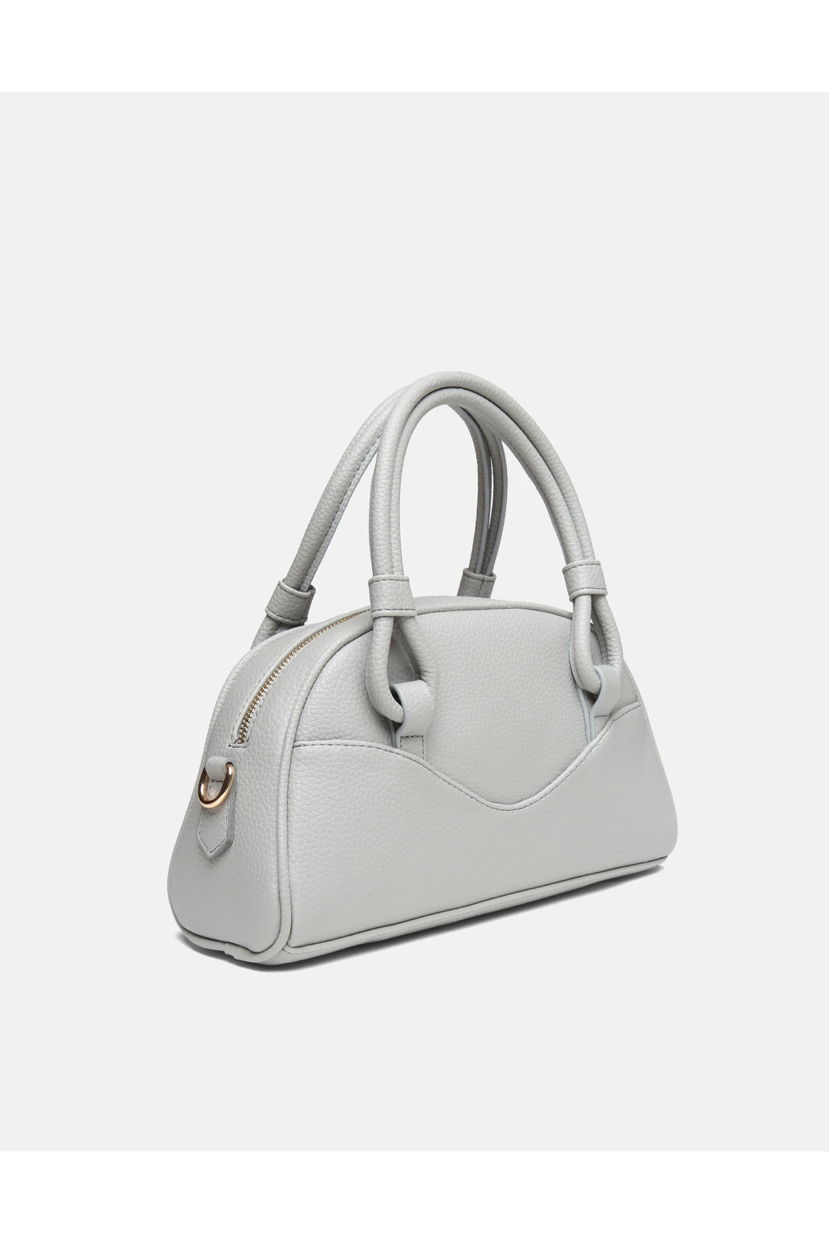 Juvis Bag Urban Knot Gri Suni Deri Fermuarlı Çok Gözlü Kadın Kol ve Askılı Omuz Çantası