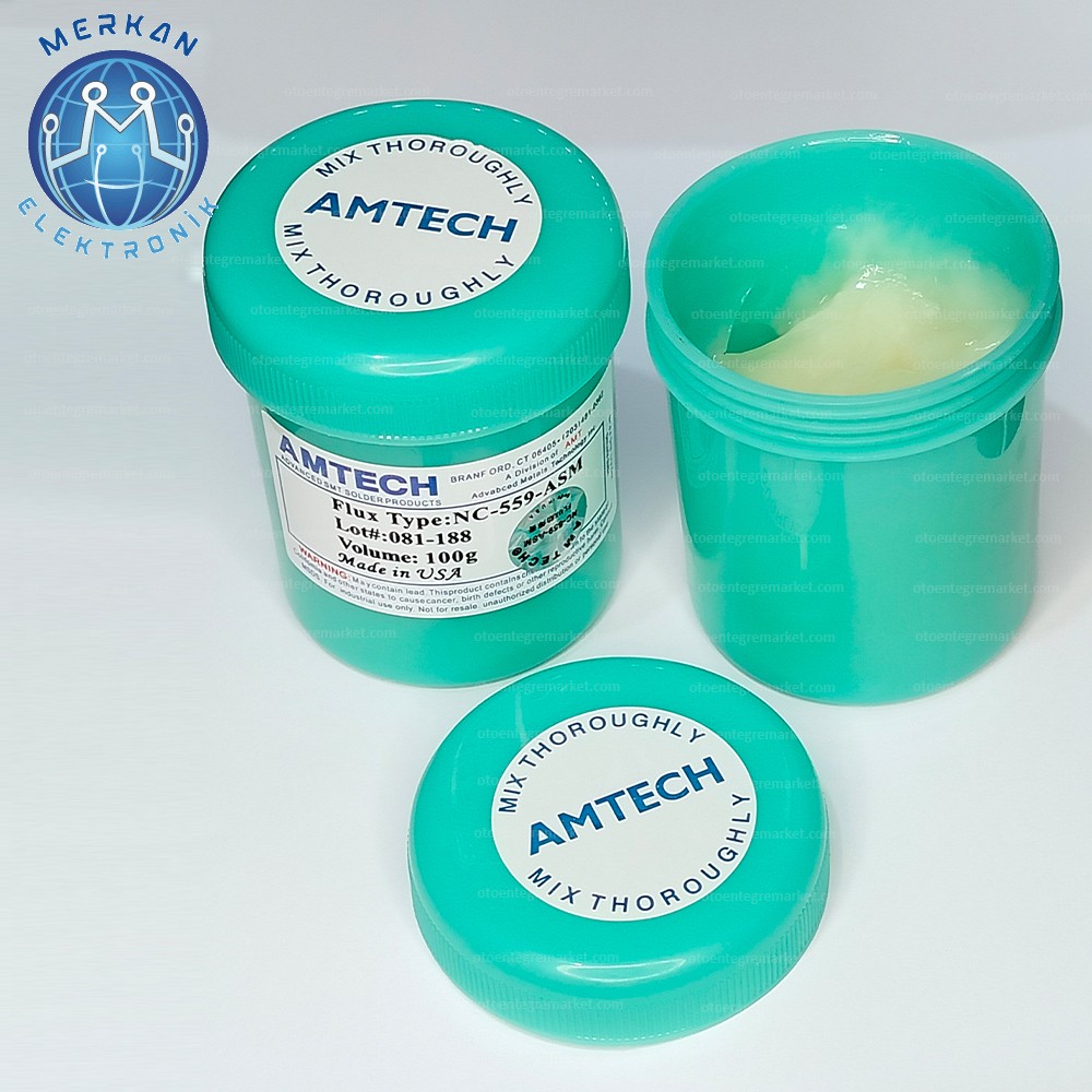 AMTECH FLUX NC-559-ASM HALOGEN FREE 100 GR A KALİTE ORİJİNAL OTO BEYİN TAMİR ENTEGRELERİ MERKAN ELEKTRONİK