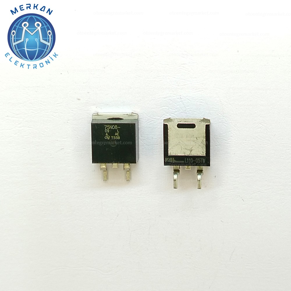 SUB75N08-09L (TO-263-SMD)  ORİJİNAL OTO BEYİN TAMİR ENTEGRELERİ MERKAN ELEKTRONİK