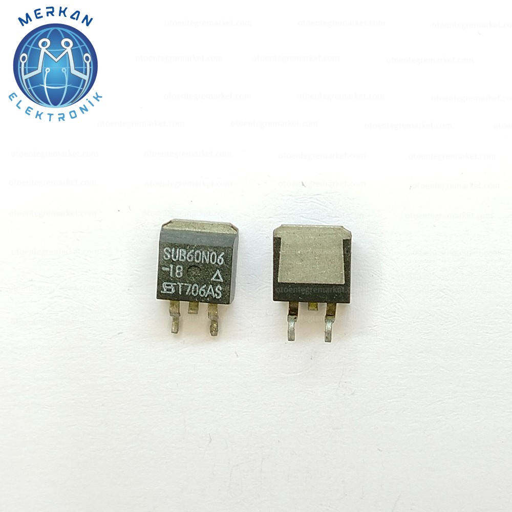 SUB60N06 (TO-263-SMD) ORİJİNAL OTO BEYİN TAMİR ENTEGRELERİ MERKAN ELEKTRONİK