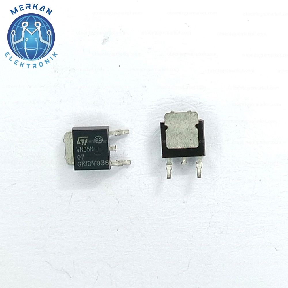 VND5N07  (TO-252-SMD) ORİJİNAL OTO BEYİN TAMİR ENTEGRELERİ MERKAN ELEKTRONİK