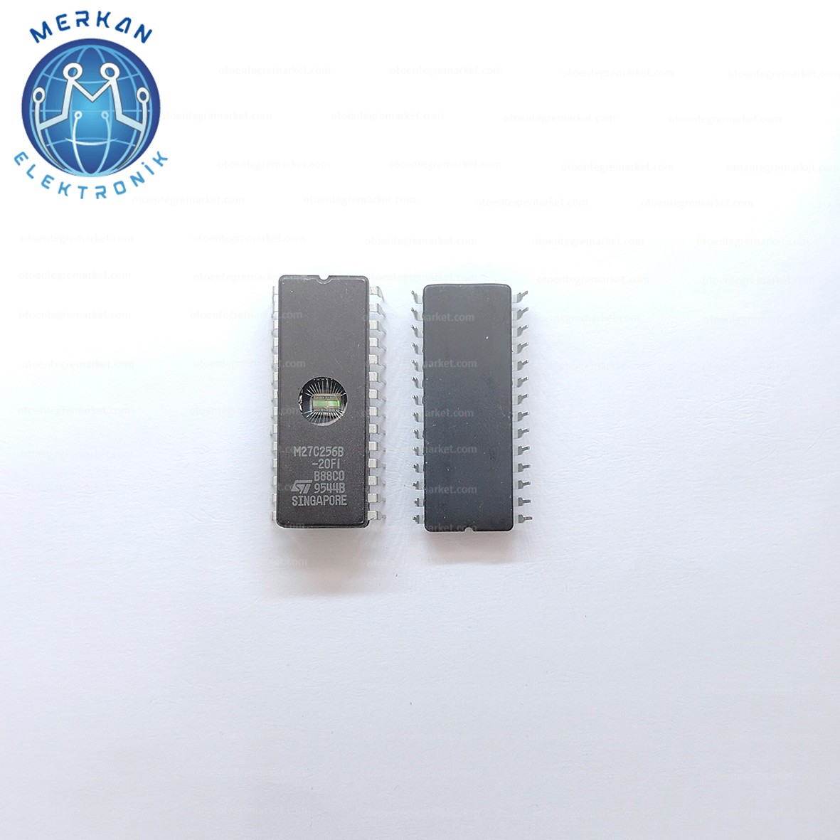 M27C256 CERAMIC (DİP-28) CAMLI EPROM ORİJİNAL OTO BEYİN TAMİR ENTEGRELERİ MERKAN ELEKTRONİK