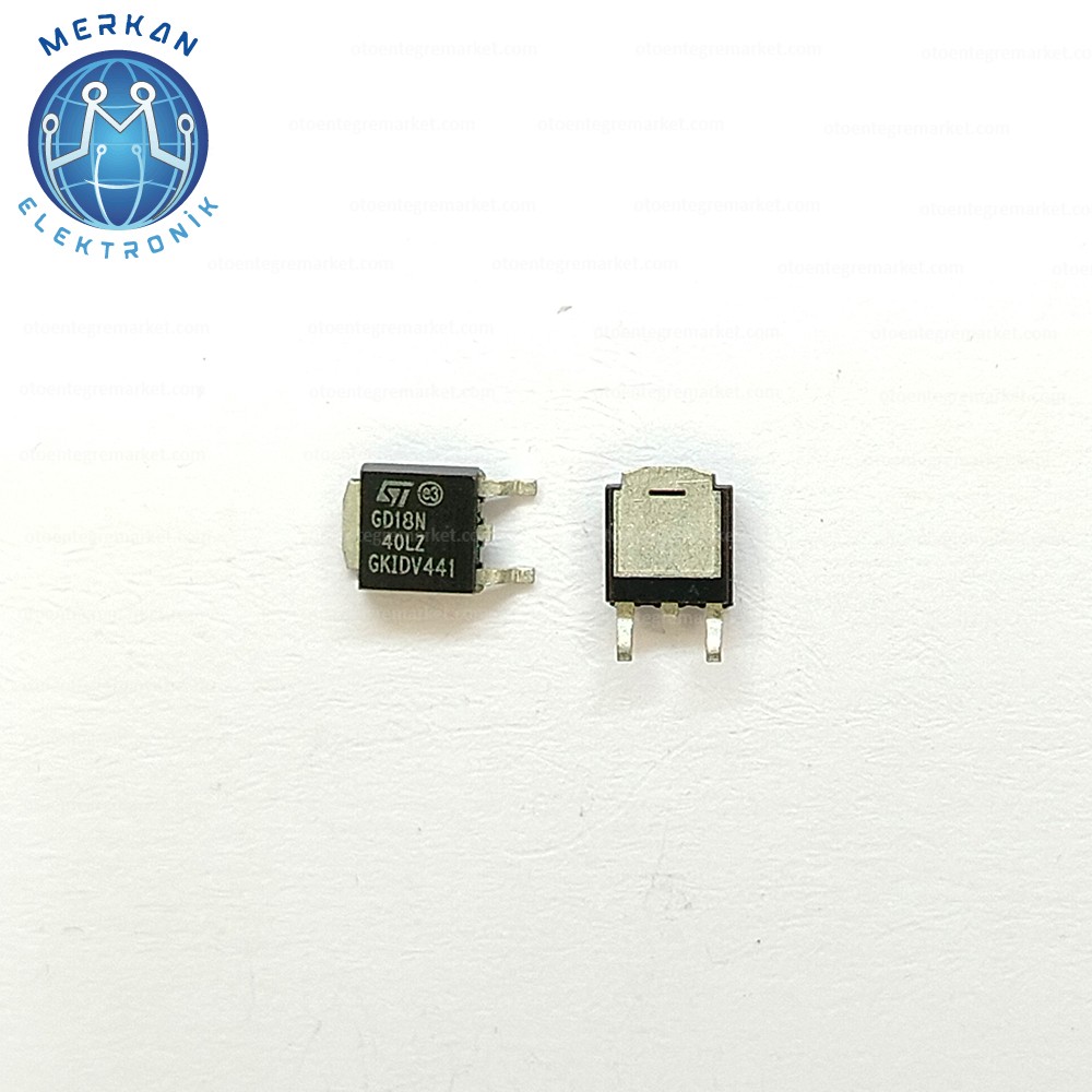 STGD18N40LZ (TO-252-SMD) ORİJİNAL OTO BEYİN TAMİR ENTEGRELERİ MERKAN ELEKTRONİK
