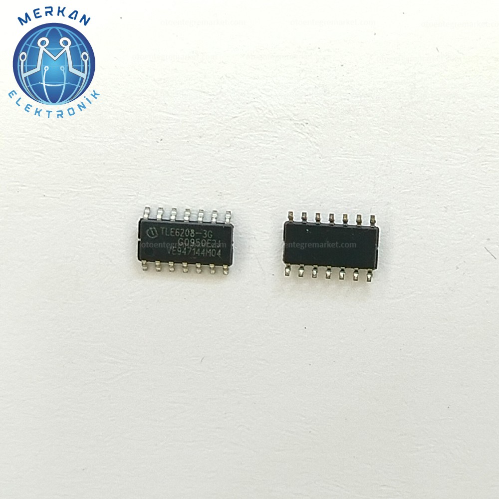TLE6208-3G (P-DSO-14-8-SMD)  ORİJİNAL OTO BEYİN TAMİR ENTEGRELERİ MERKAN ELEKTRONİK