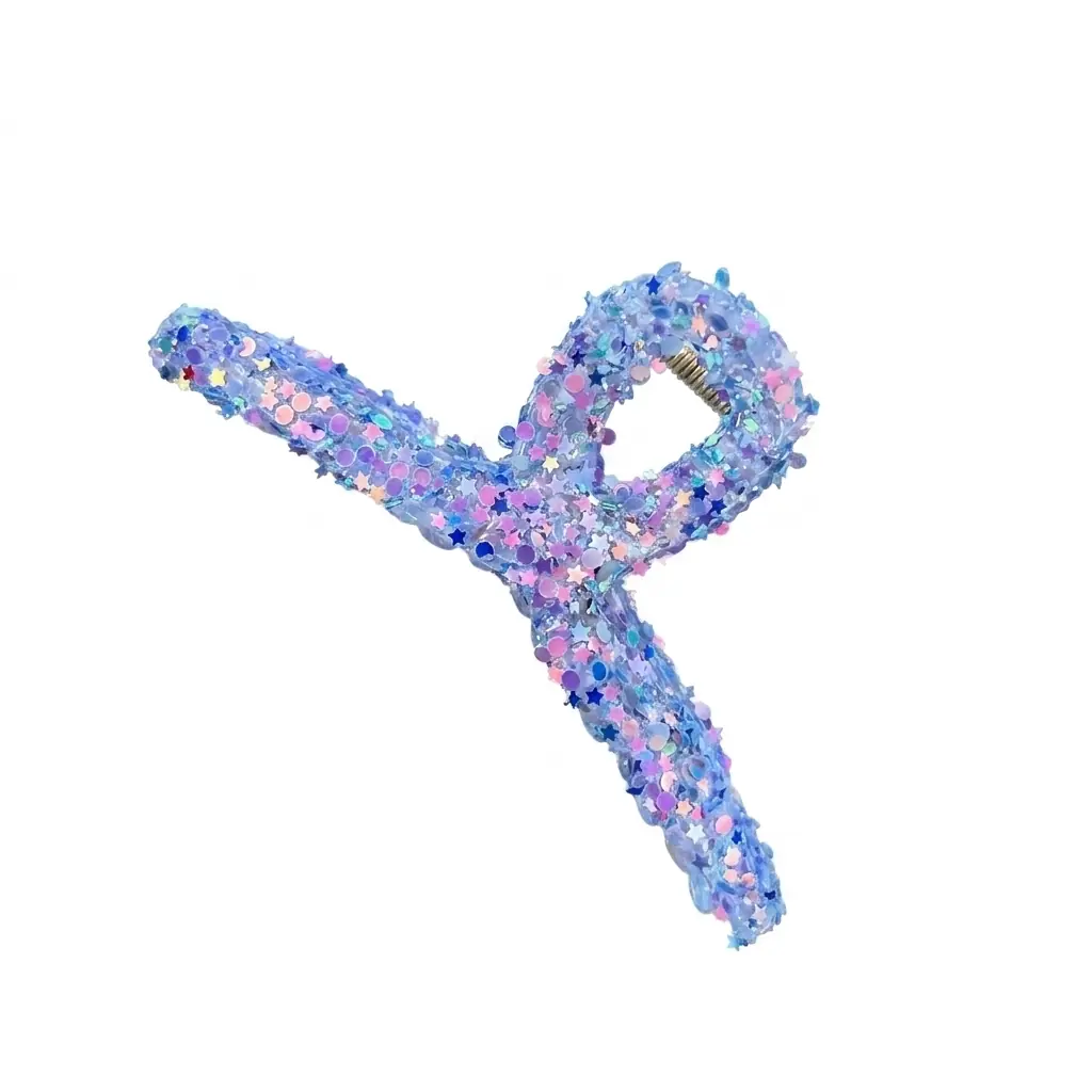 Confetti Glow Bun Hair Clip – Ice Blue