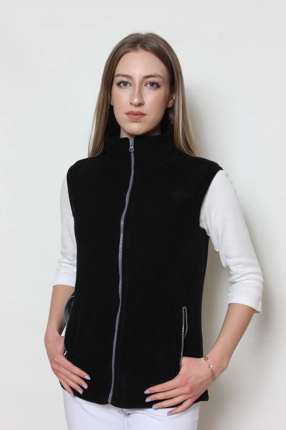 Kadın Polar Yelek Siyah