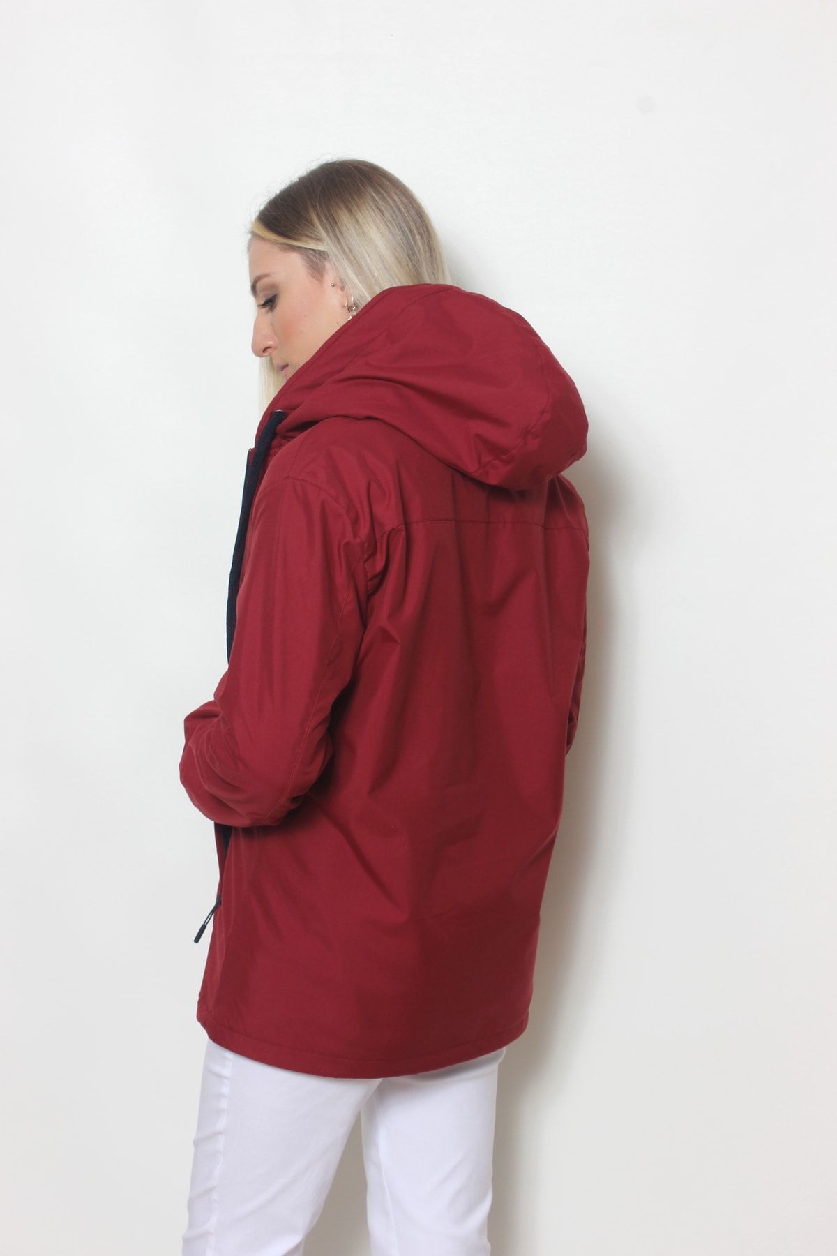 Kadın Bordo Içi Polar Mont