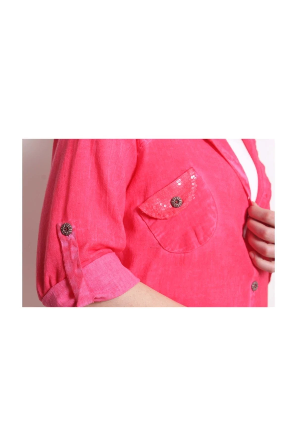 Kadın Pul Detaylı Kapüşonlu Ceket