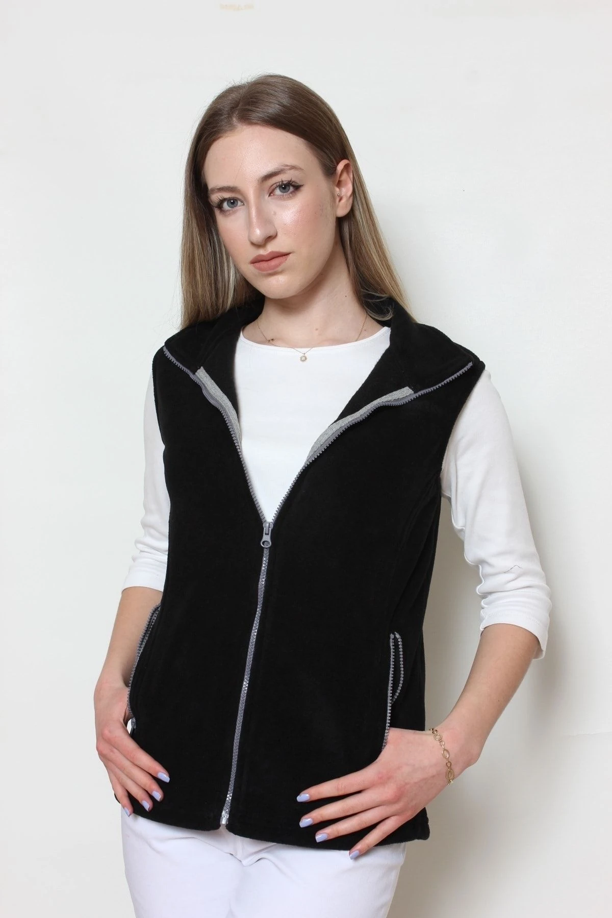 Kadın Polar Yelek Siyah
