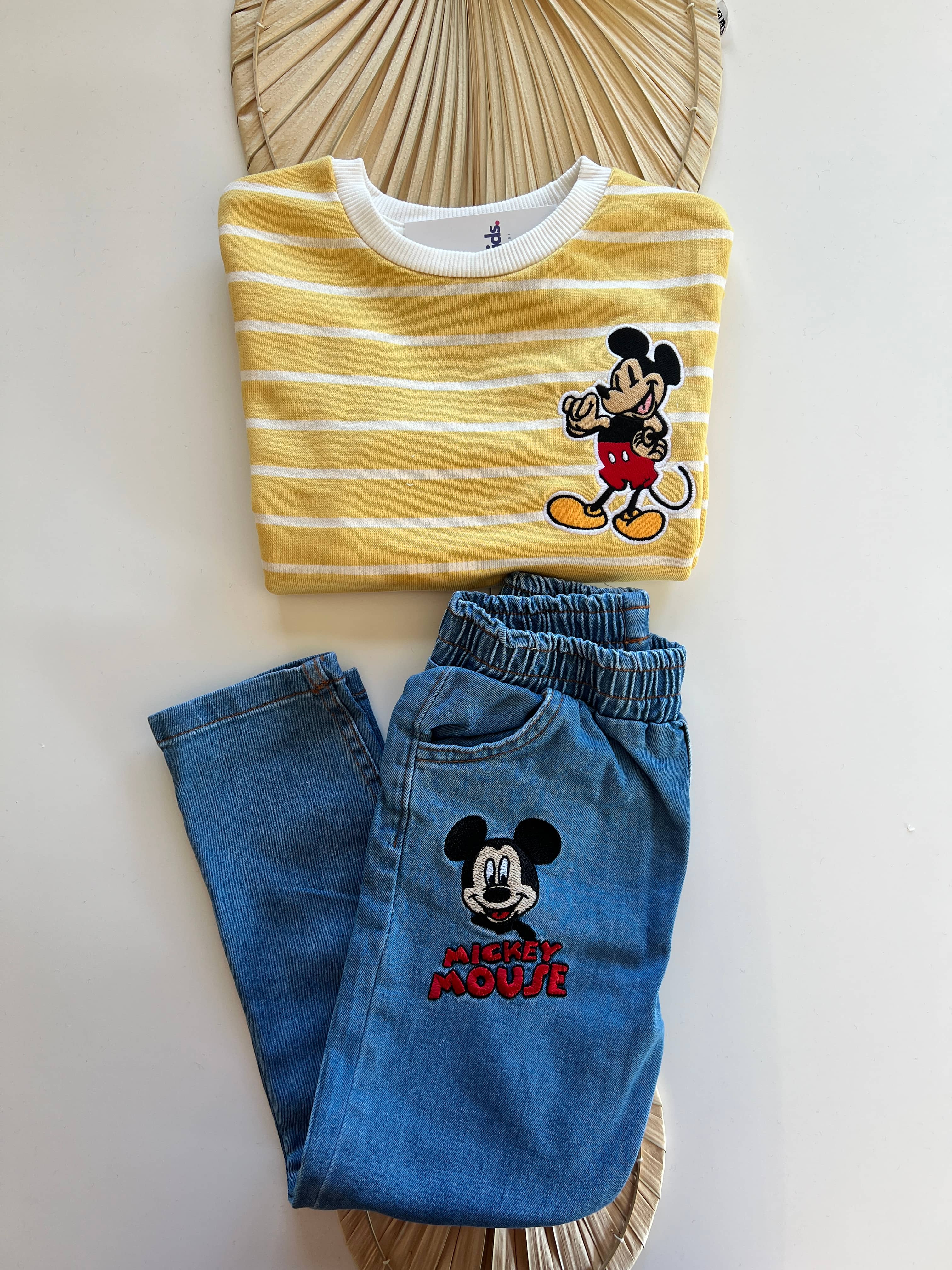 Mickey Karakterli Çizgili Erkek Çocuk Takım
