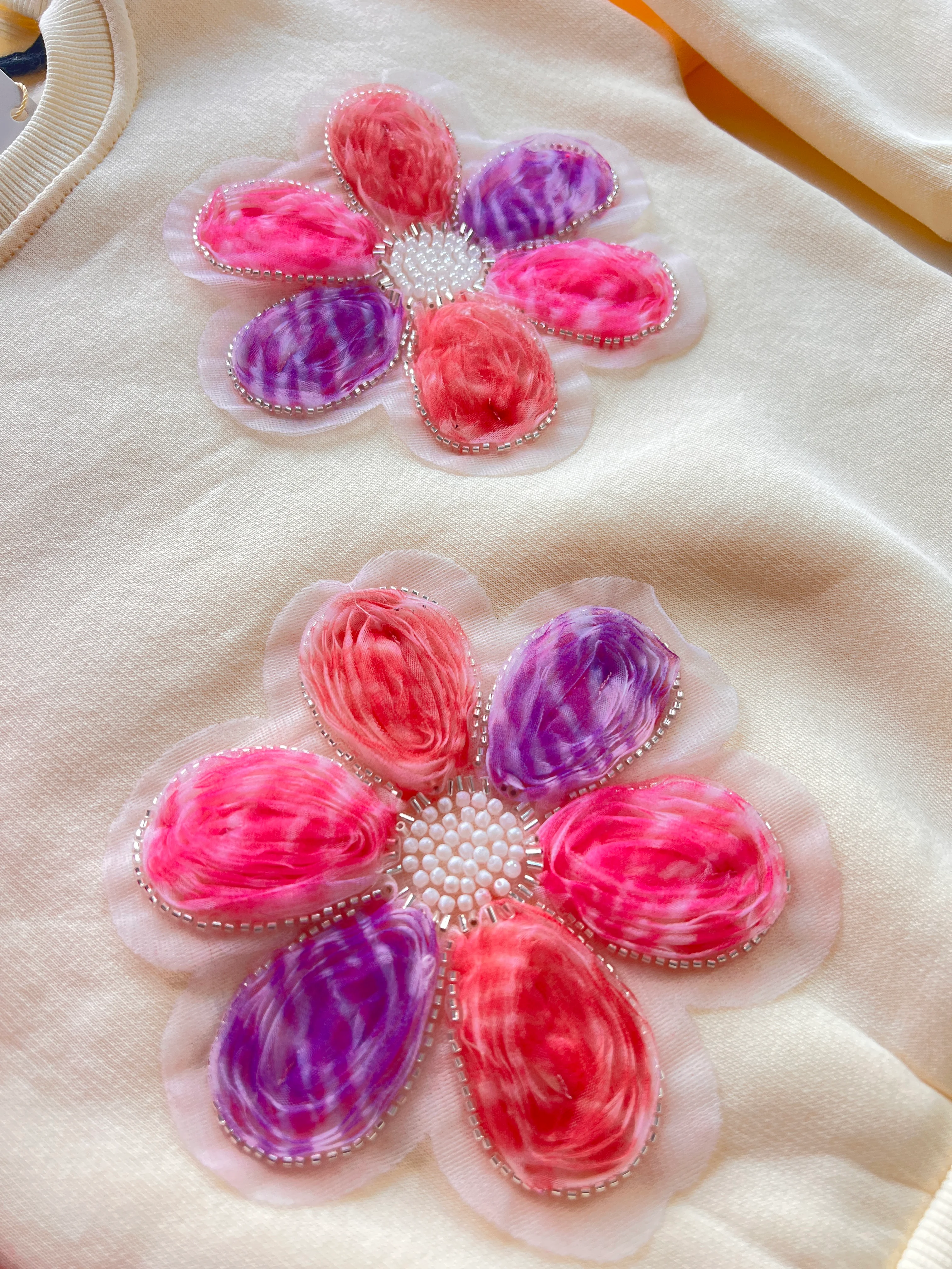 Renkli Çiçek Detaylı Şardonlu Kız Çocuk Takım