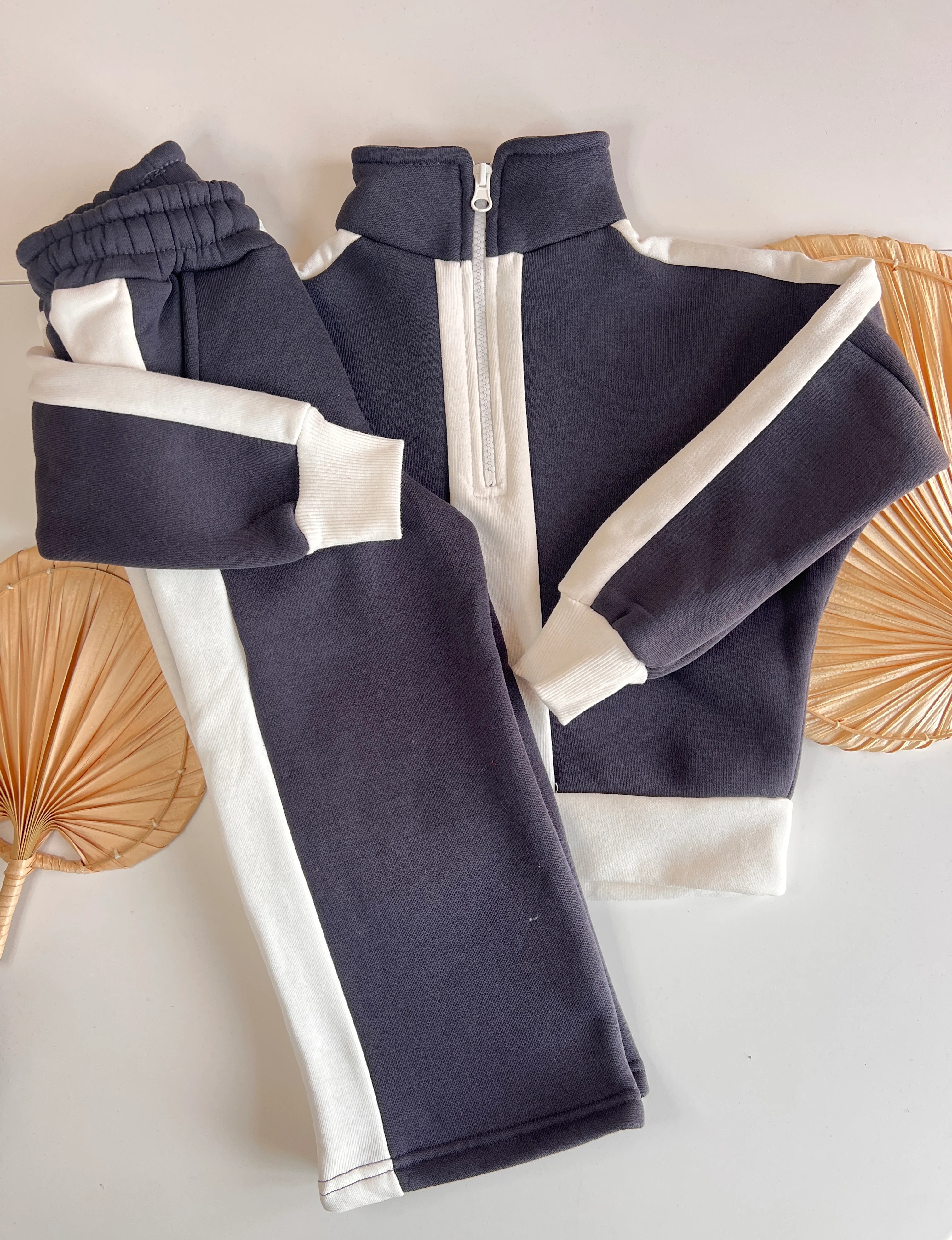 Fermuarlı Şardonlu Kız Çocuk Takım