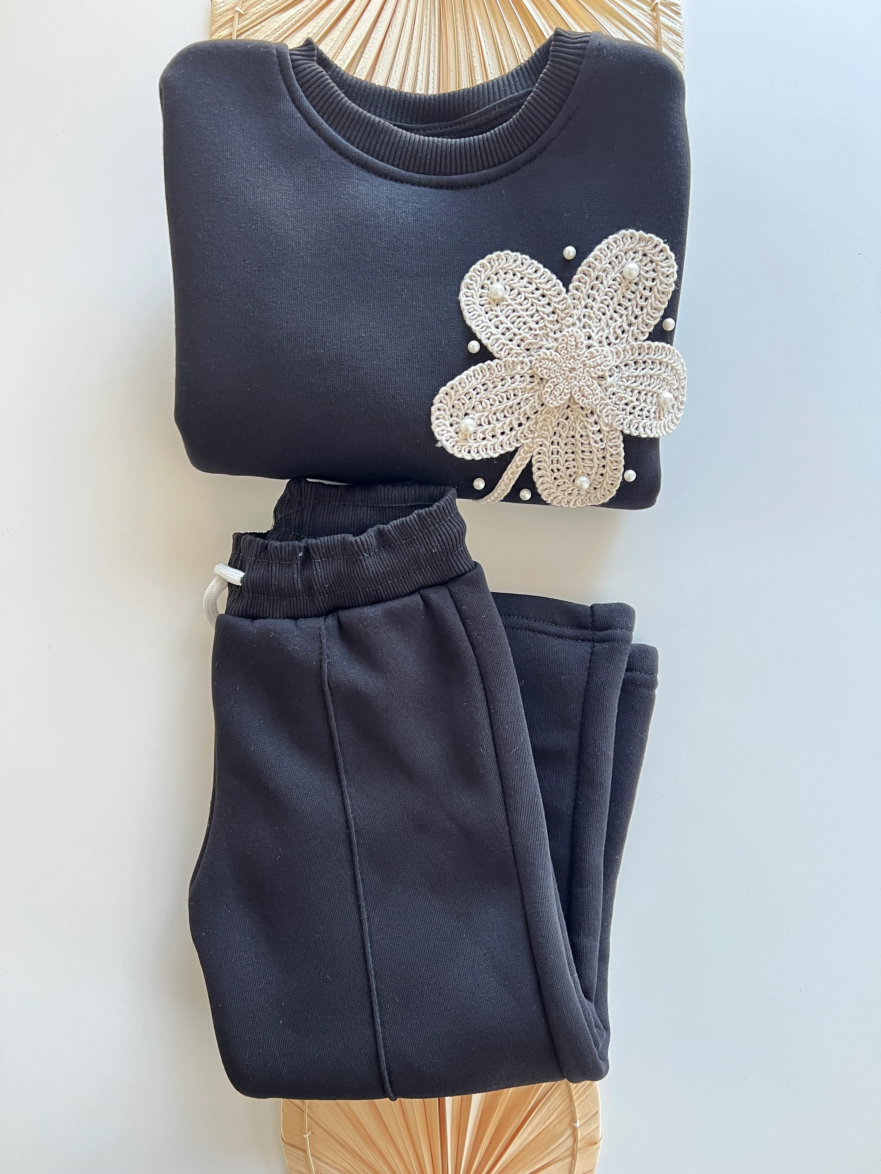 İnci Çiçek Şardonlu Takım Kız Çocuk Takım 