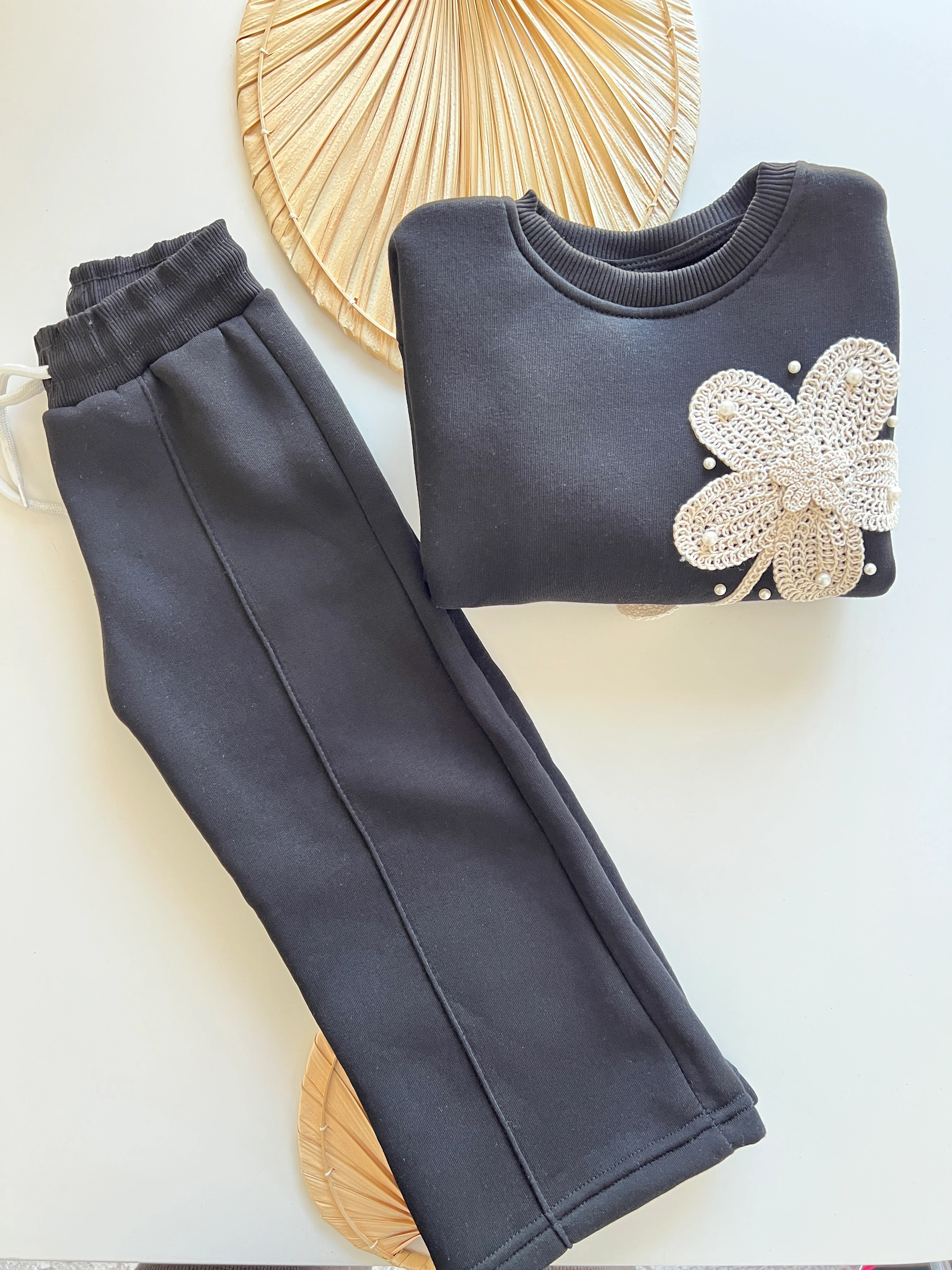 İnci Çiçek Şardonlu Takım Kız Çocuk Takım 