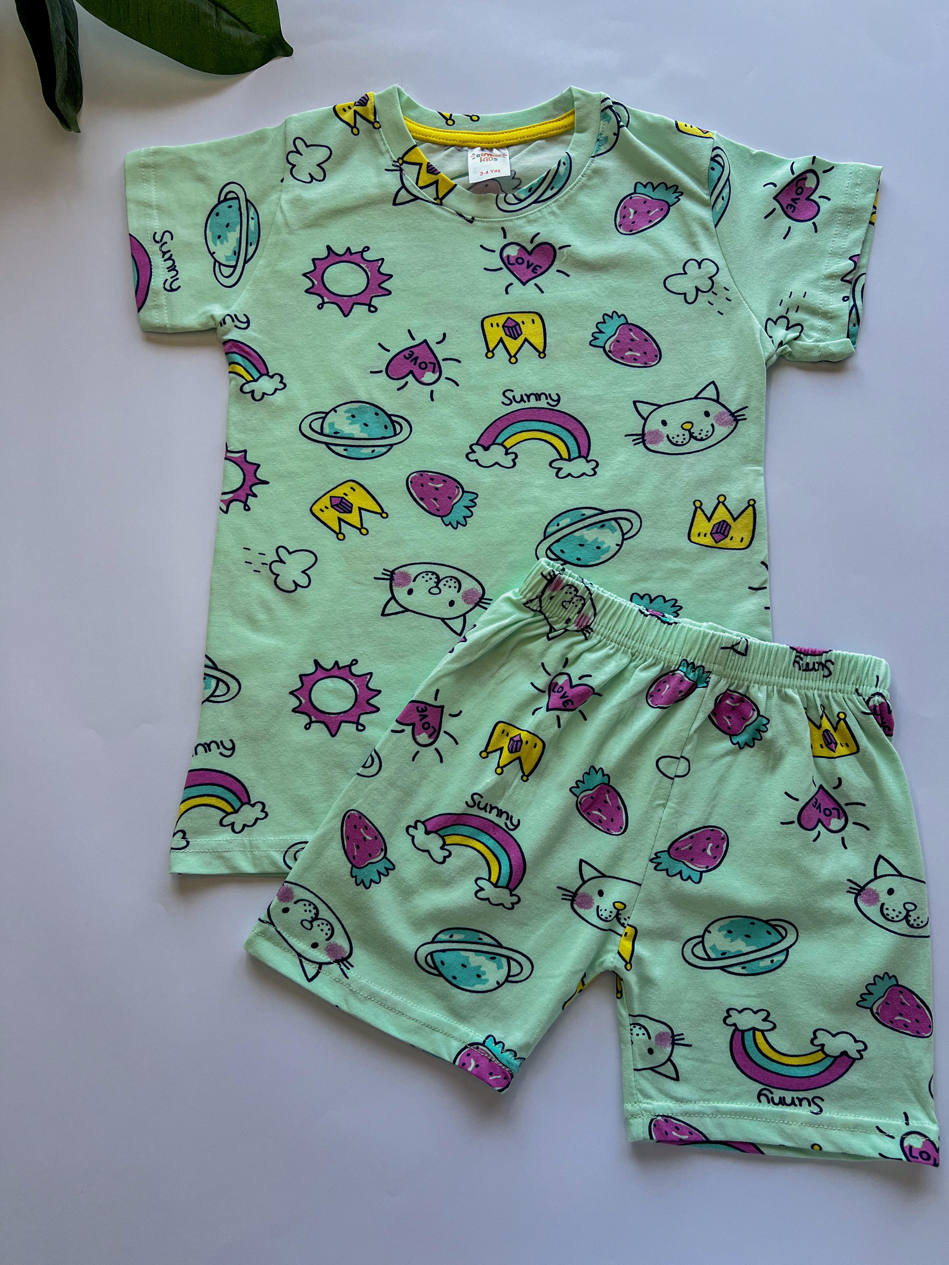 Sunny Love Şortlu Kız Çocuk Pijama Takımı