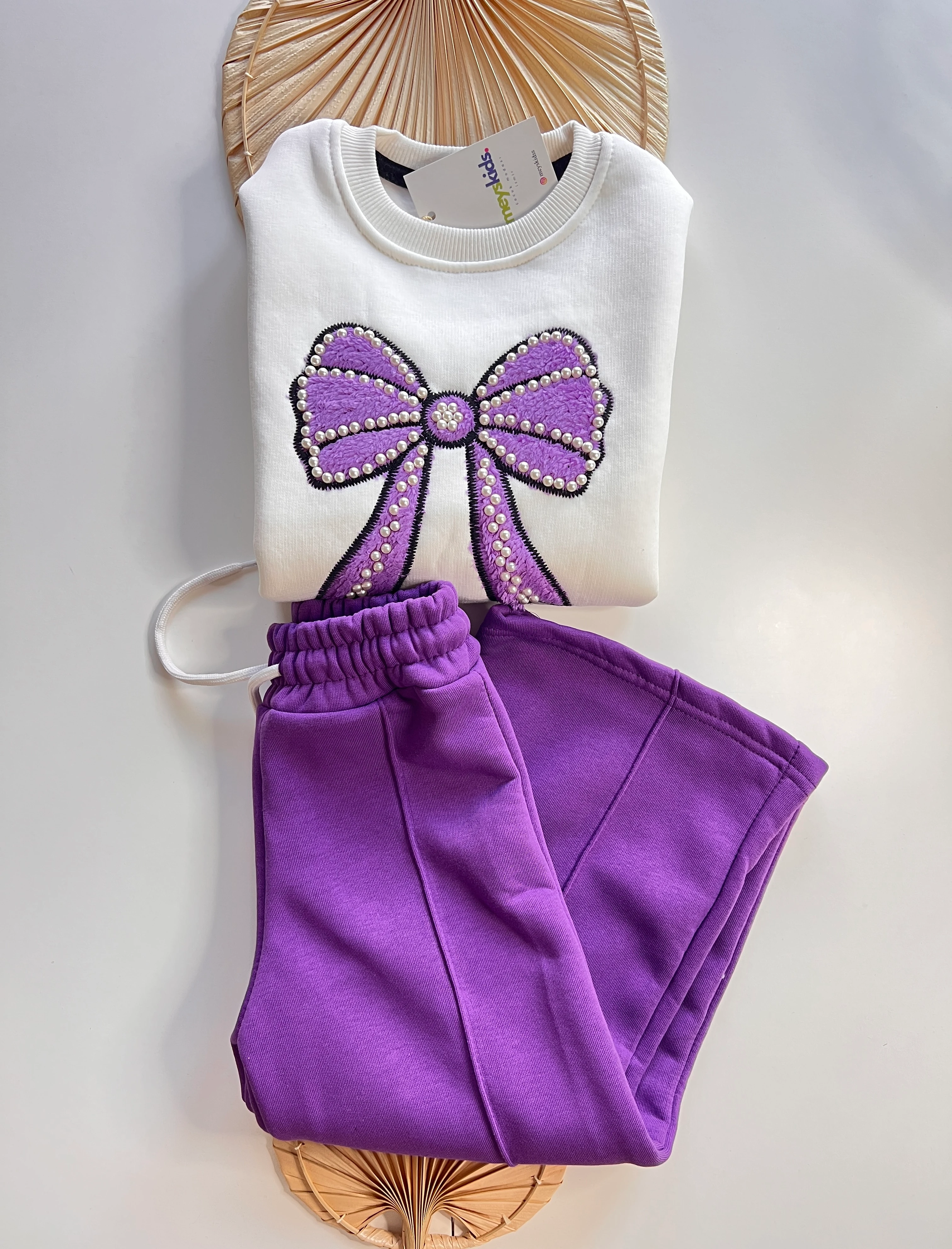 İncili Fiyonk Şardonlu Kız Çocuk Takım 