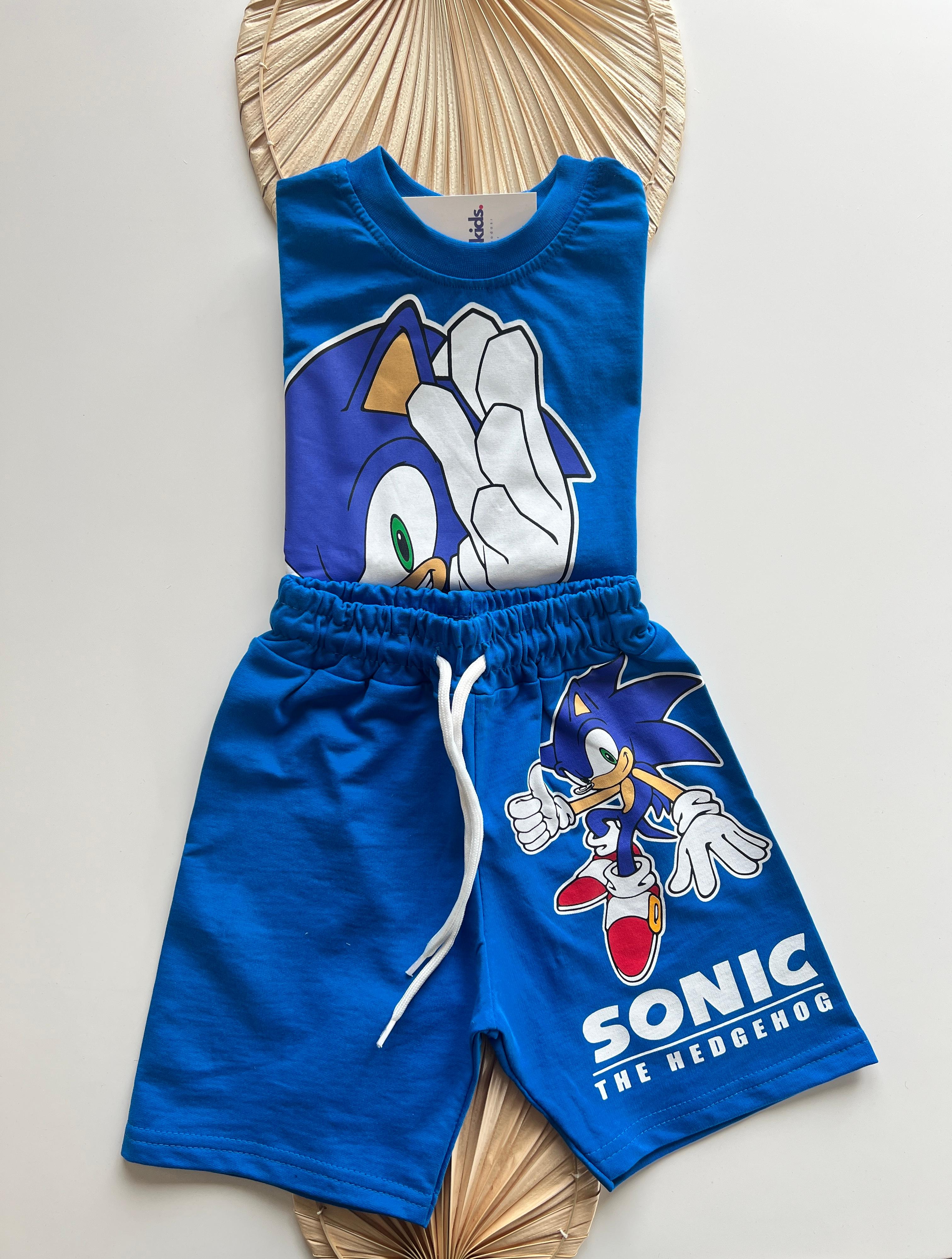 Sonic Baskılı Şortlu Takım