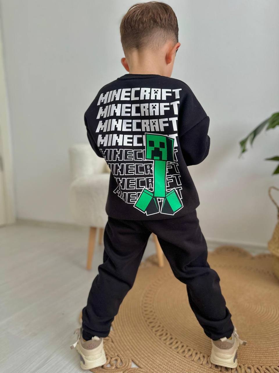 Mınecraft Sırt Baskılı Şardonlu Erkek Çocuk Takım