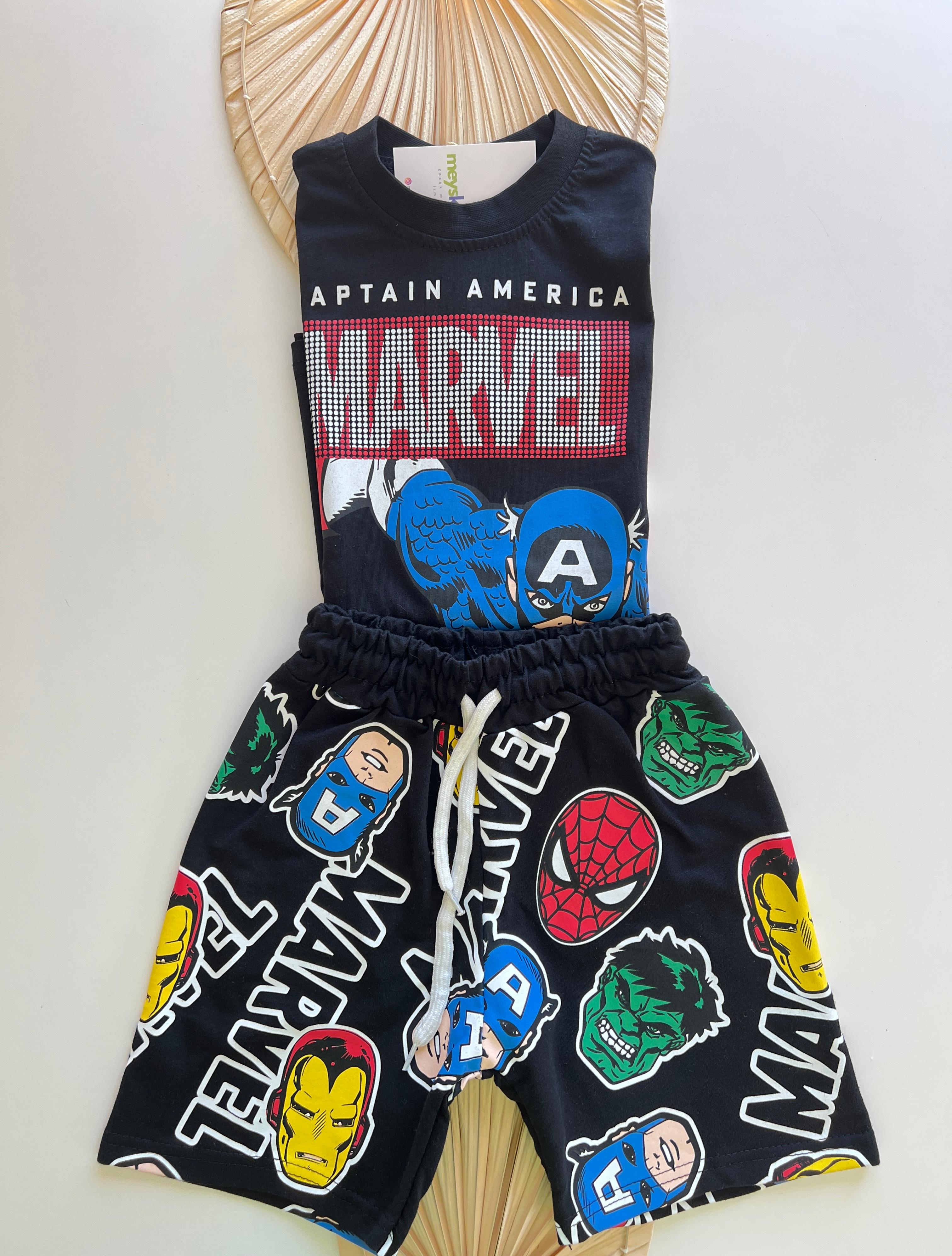 Marvel Captaın Amerıca Baskılı Erkek Çocuk Takım 