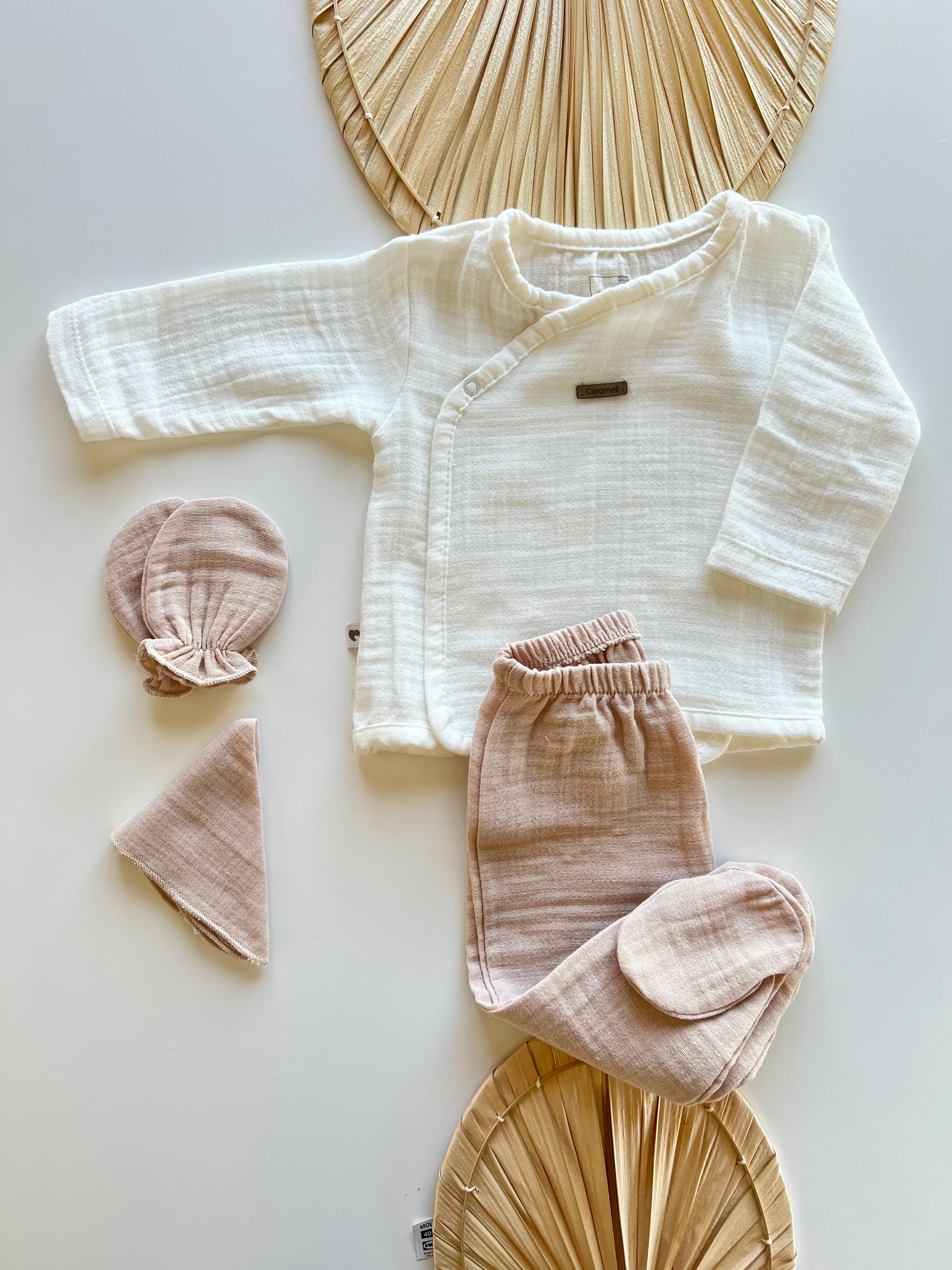 Soft Müslin Hastane Çıkışı 10'lu Set - BEJ