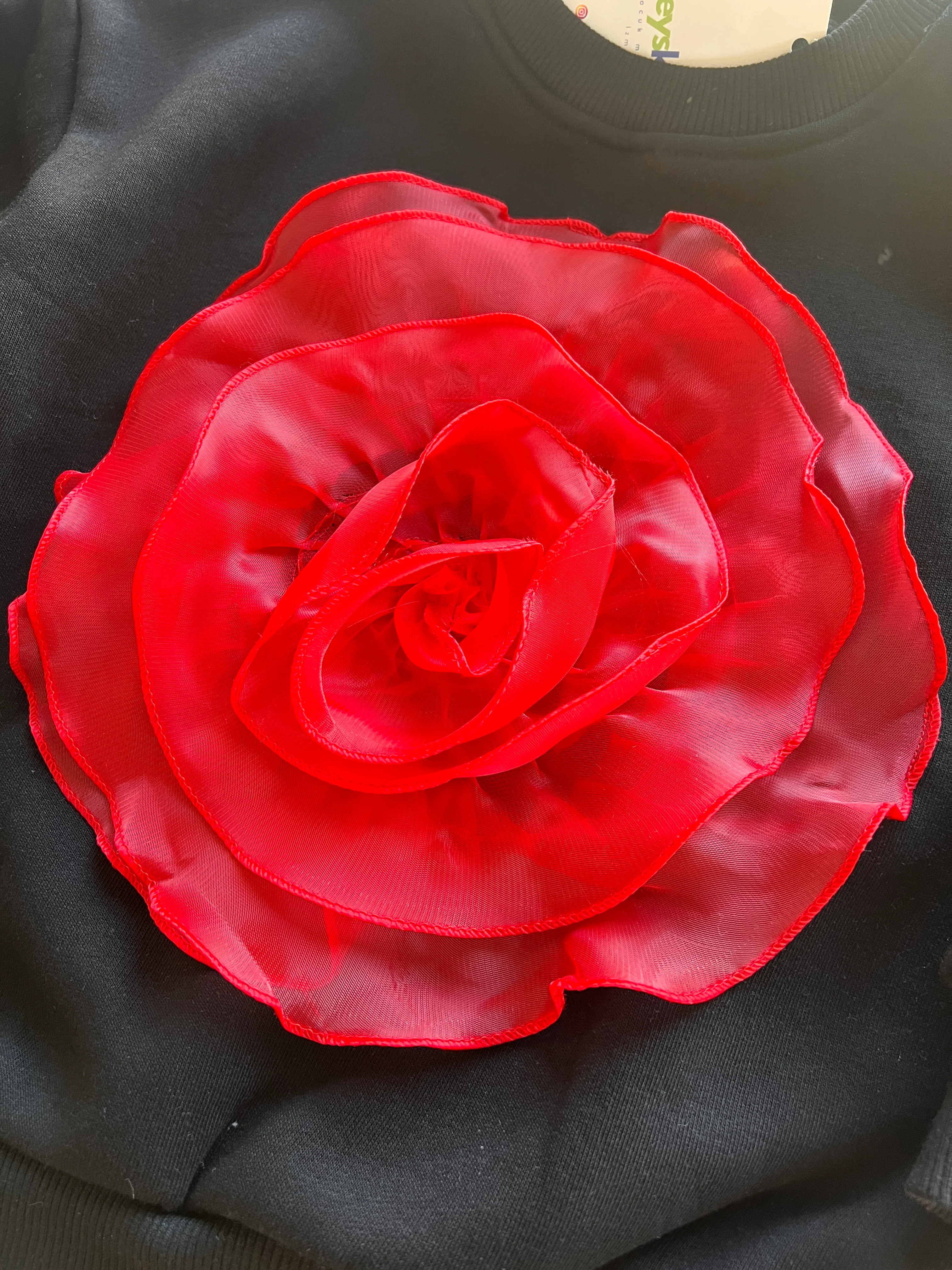 Gül Çiçeği Şardonlu Sweat  Takım